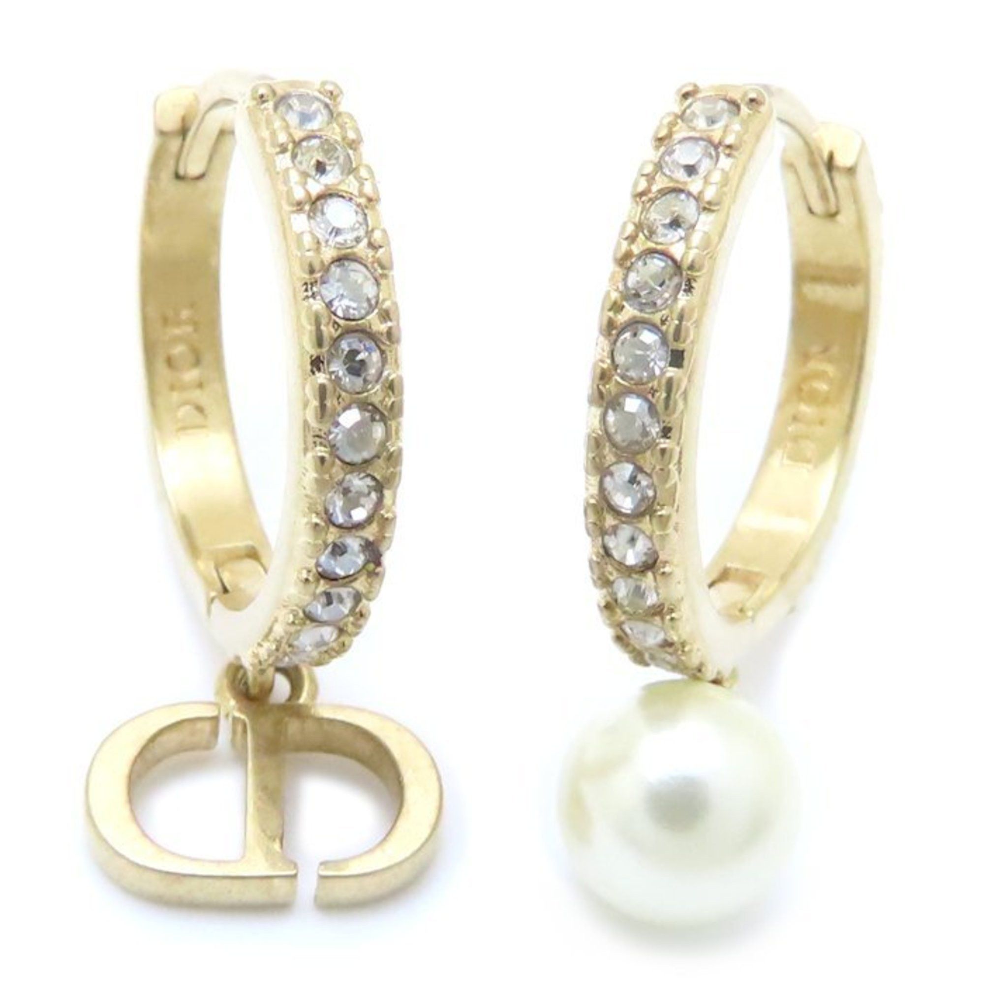 Dior Christian Dior Montaigne Earrings Crystal Resin Pearl GP Gold Plated 293747 Size ONE SIZE - 8 Thumbnail