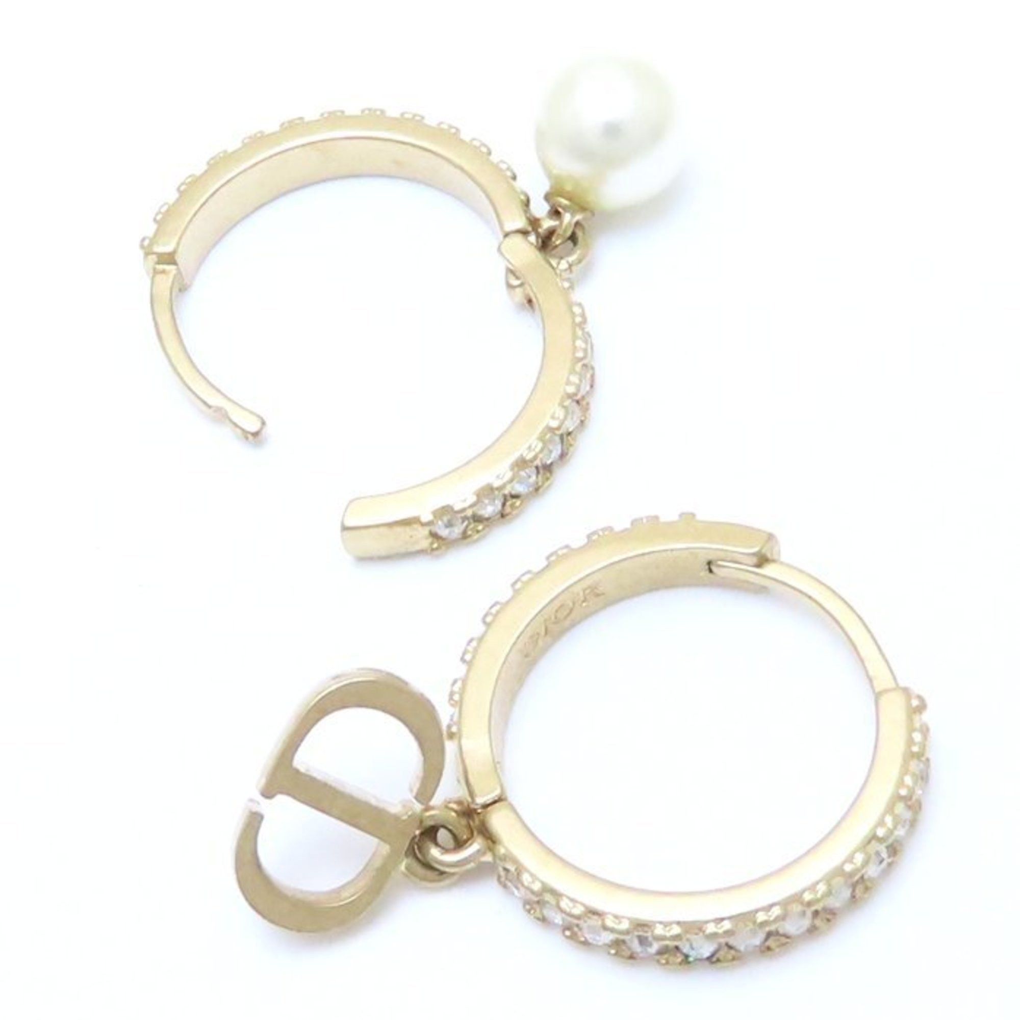 Dior Christian Dior Montaigne Earrings Crystal Resin Pearl GP Gold Plated 293747 Size ONE SIZE - 5 Thumbnail