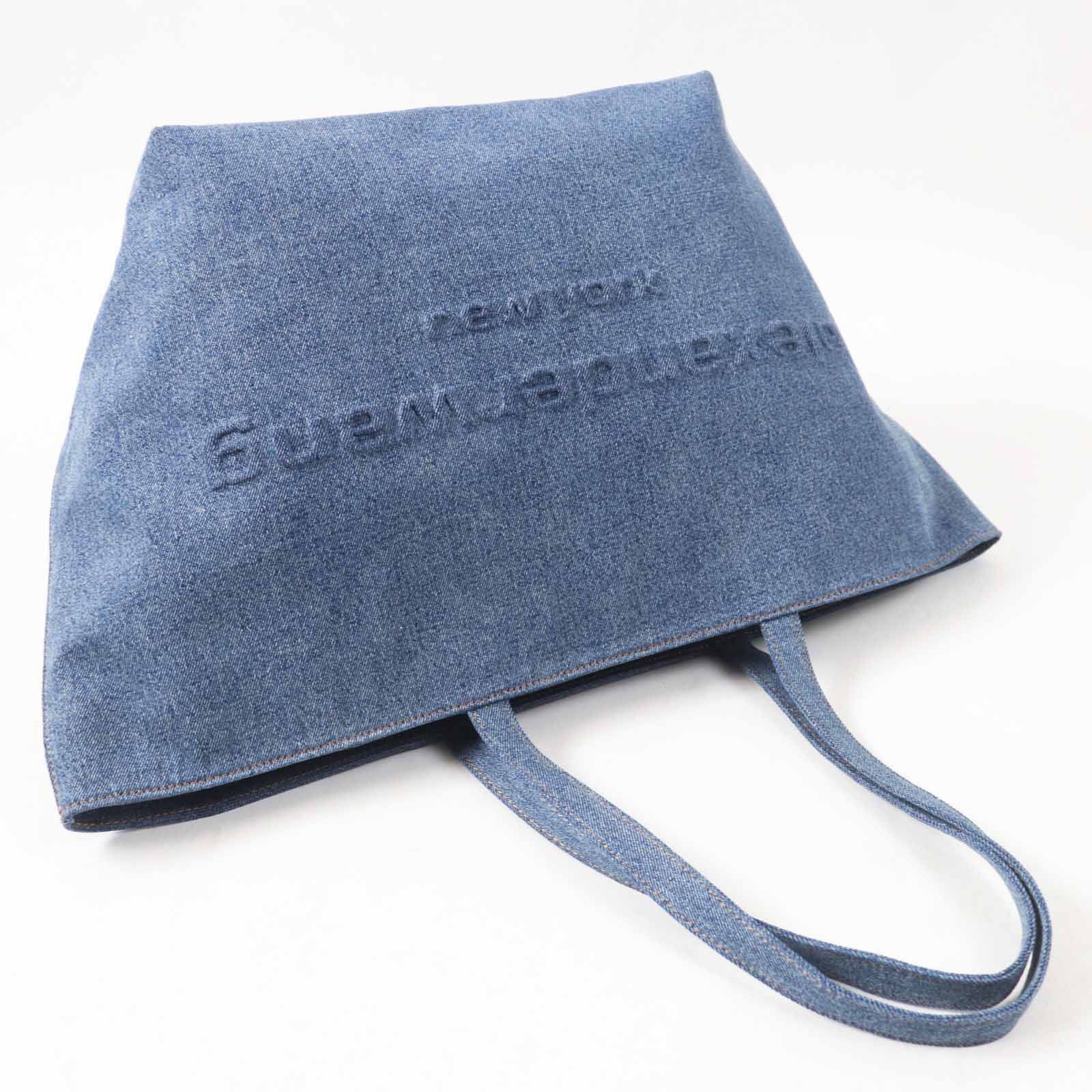 Other Other Alexander Wang Punch Logo Embossed Denim Cotton Tote Bag Denim Tote Bag DUTY FREE for USA Size ONE SIZE - 4 Thumbnail