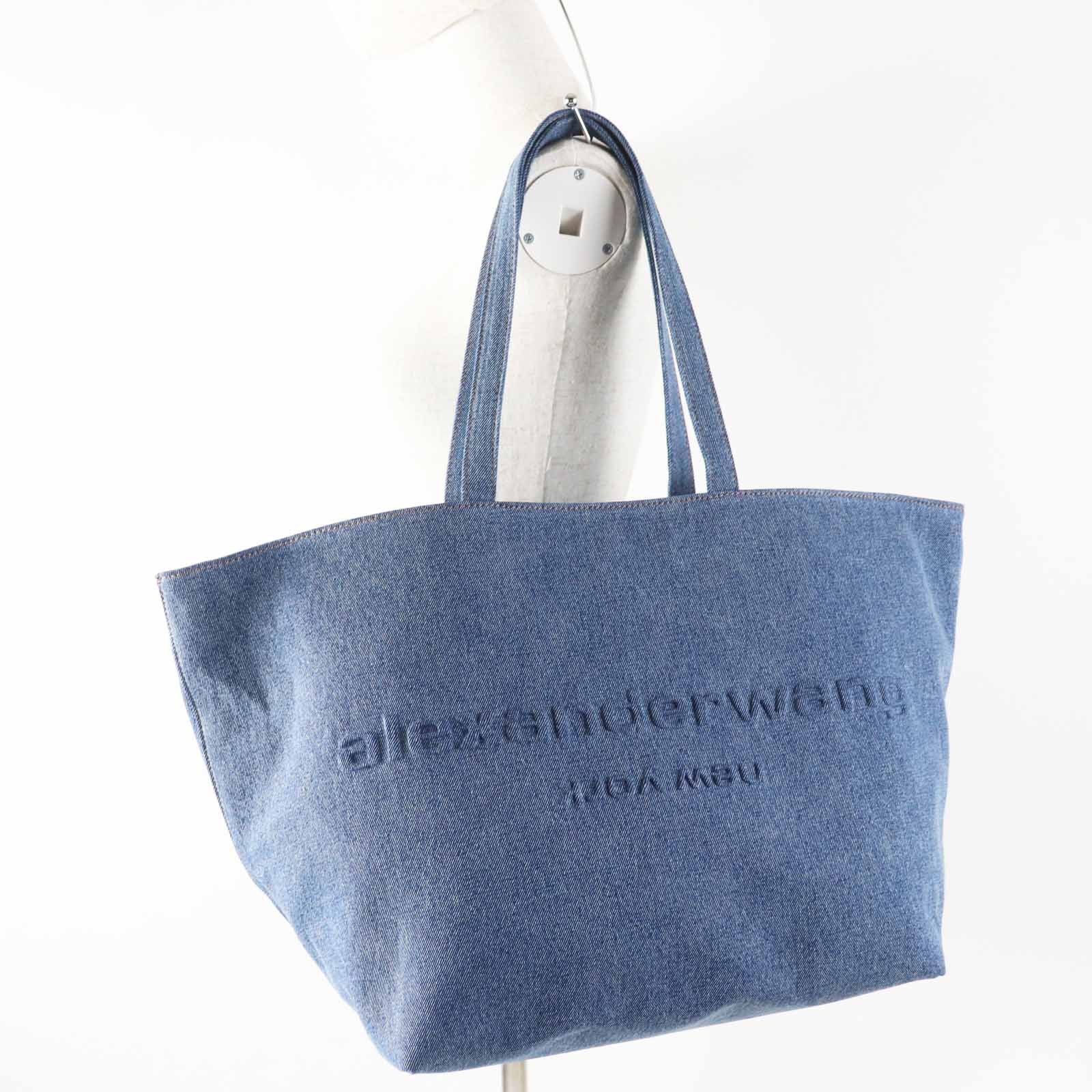 Other Other Alexander Wang Punch Logo Embossed Denim Cotton Tote Bag Denim Tote Bag DUTY FREE for USA Size ONE SIZE - 2 Thumbnail