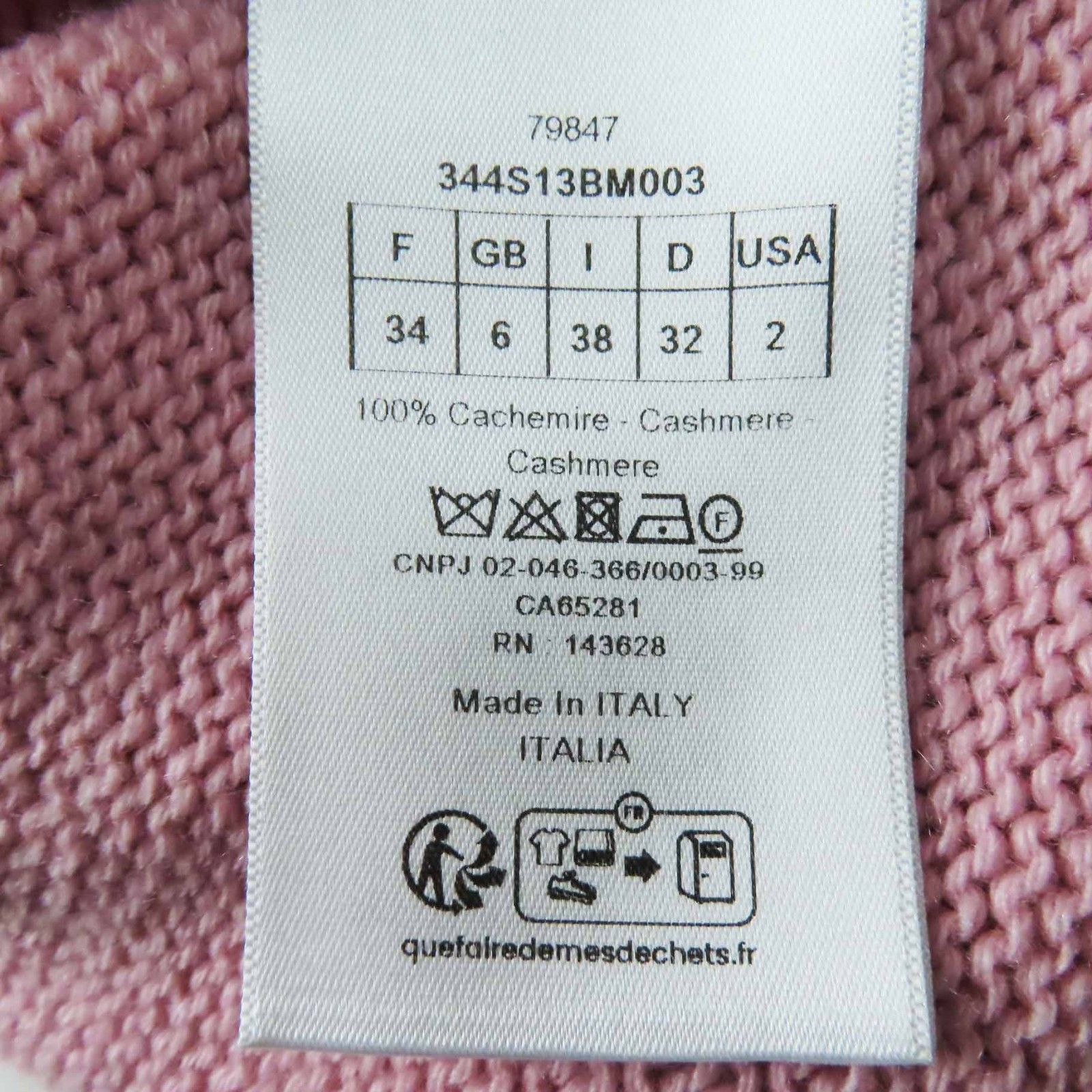 Dior Dior Christian Dior 344S13BM003 Cashmere Knit Natural Material Tops 344S13BM003 Size ONE SIZE - 7 Thumbnail