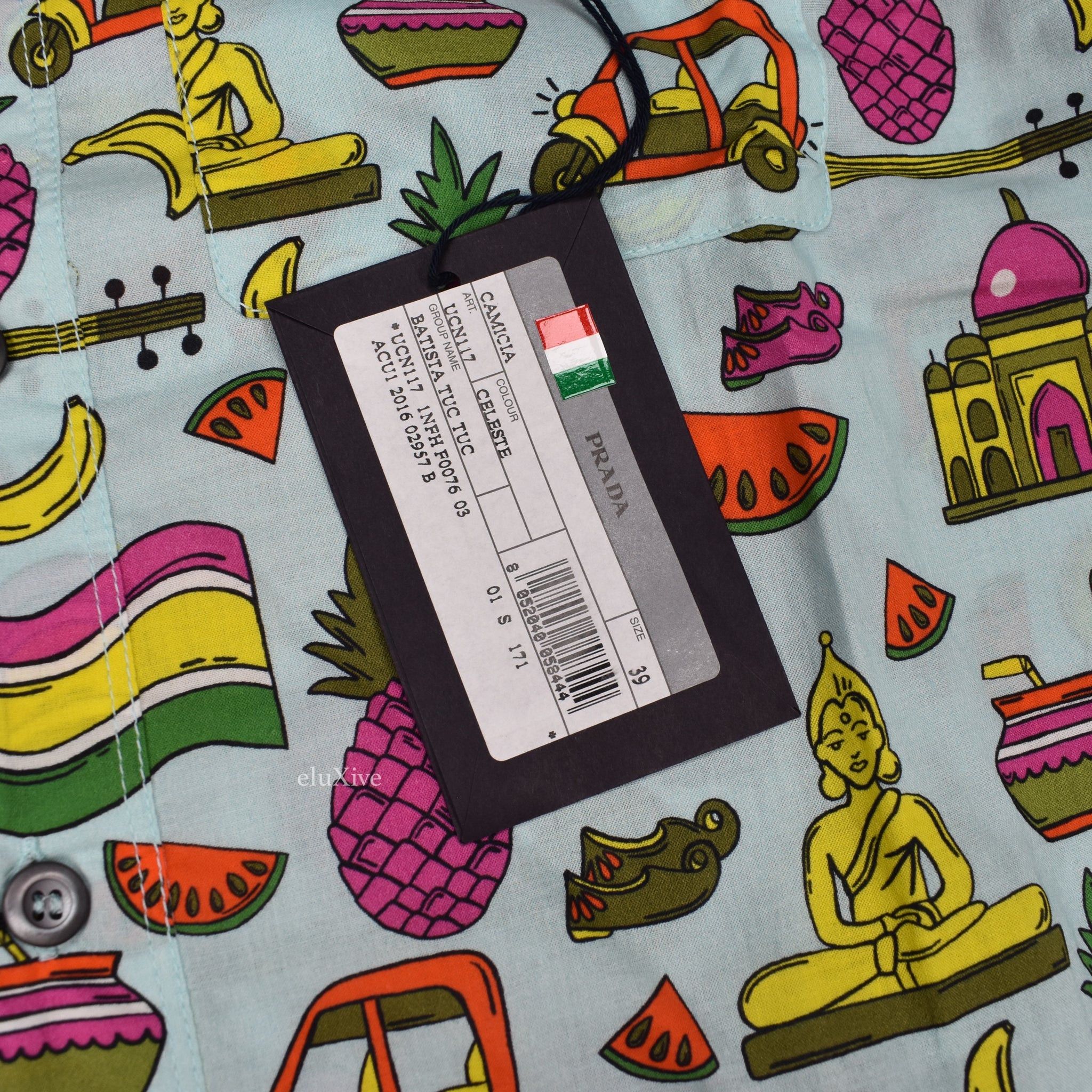 Prada PRADA Button Down Souvenir Shirt Allover Print India Size US M / EU 48-50 / 2 - 6 Thumbnail