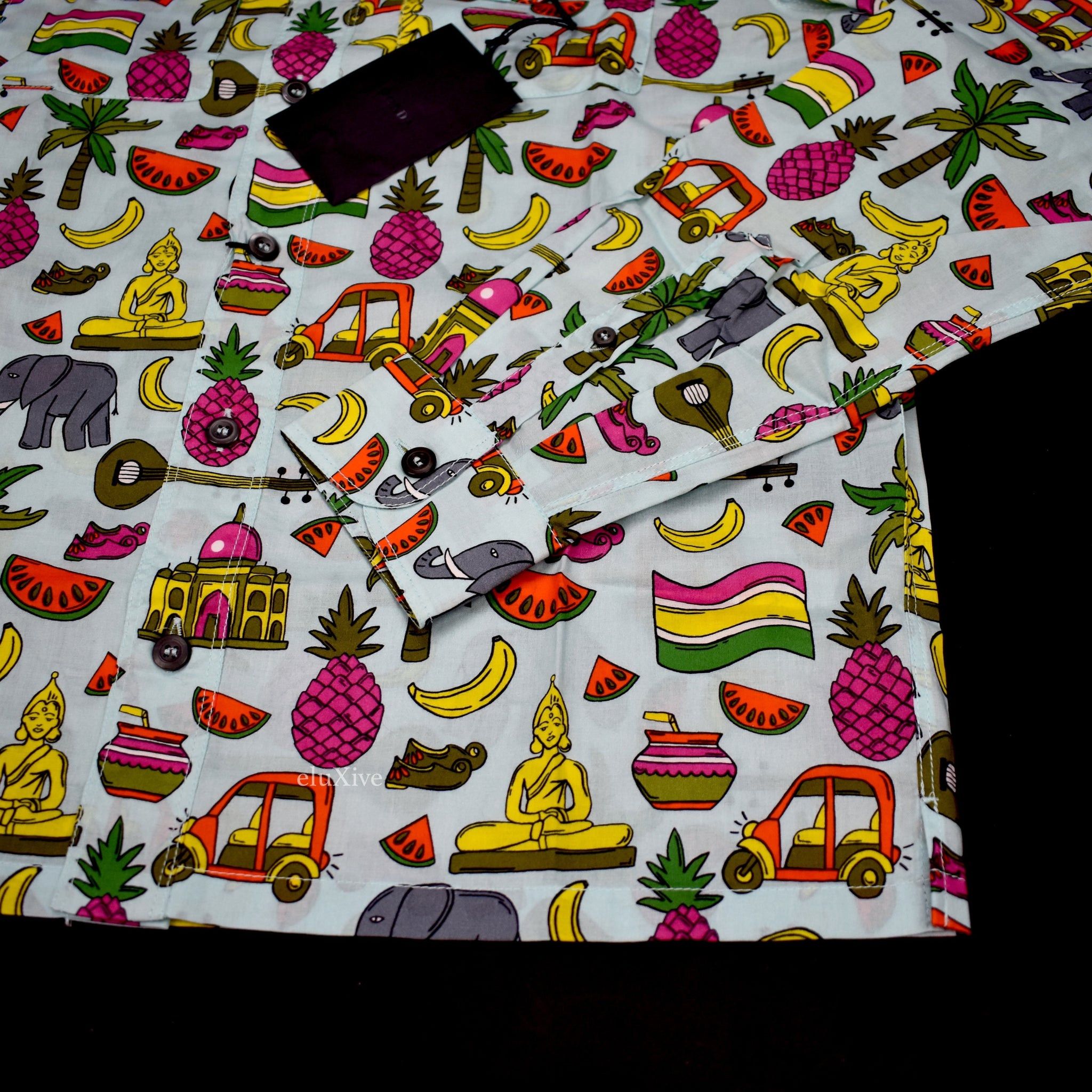 Prada PRADA Button Down Souvenir Shirt Allover Print India Size US M / EU 48-50 / 2 - 8 Thumbnail