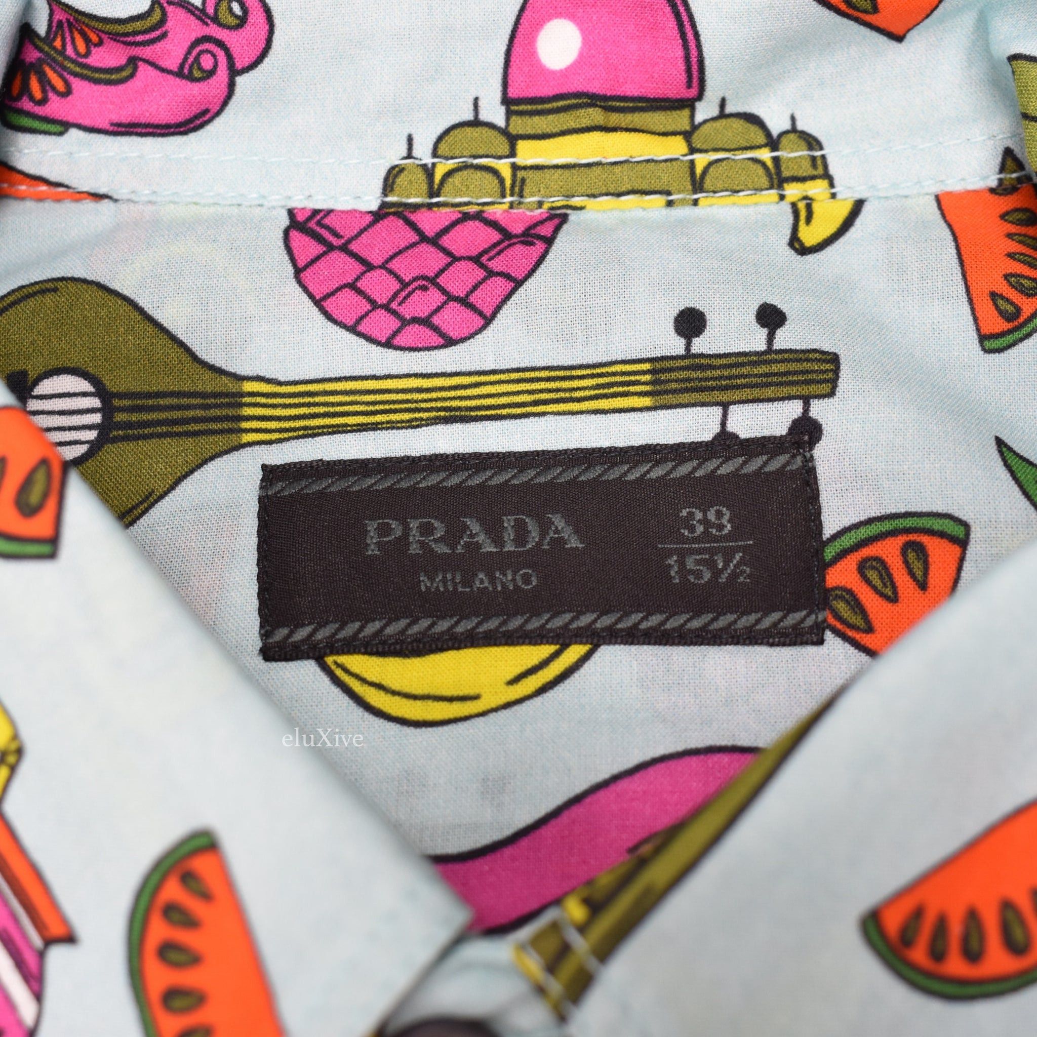 Prada PRADA Button Down Souvenir Shirt Allover Print India Size US M / EU 48-50 / 2 - 10 Thumbnail