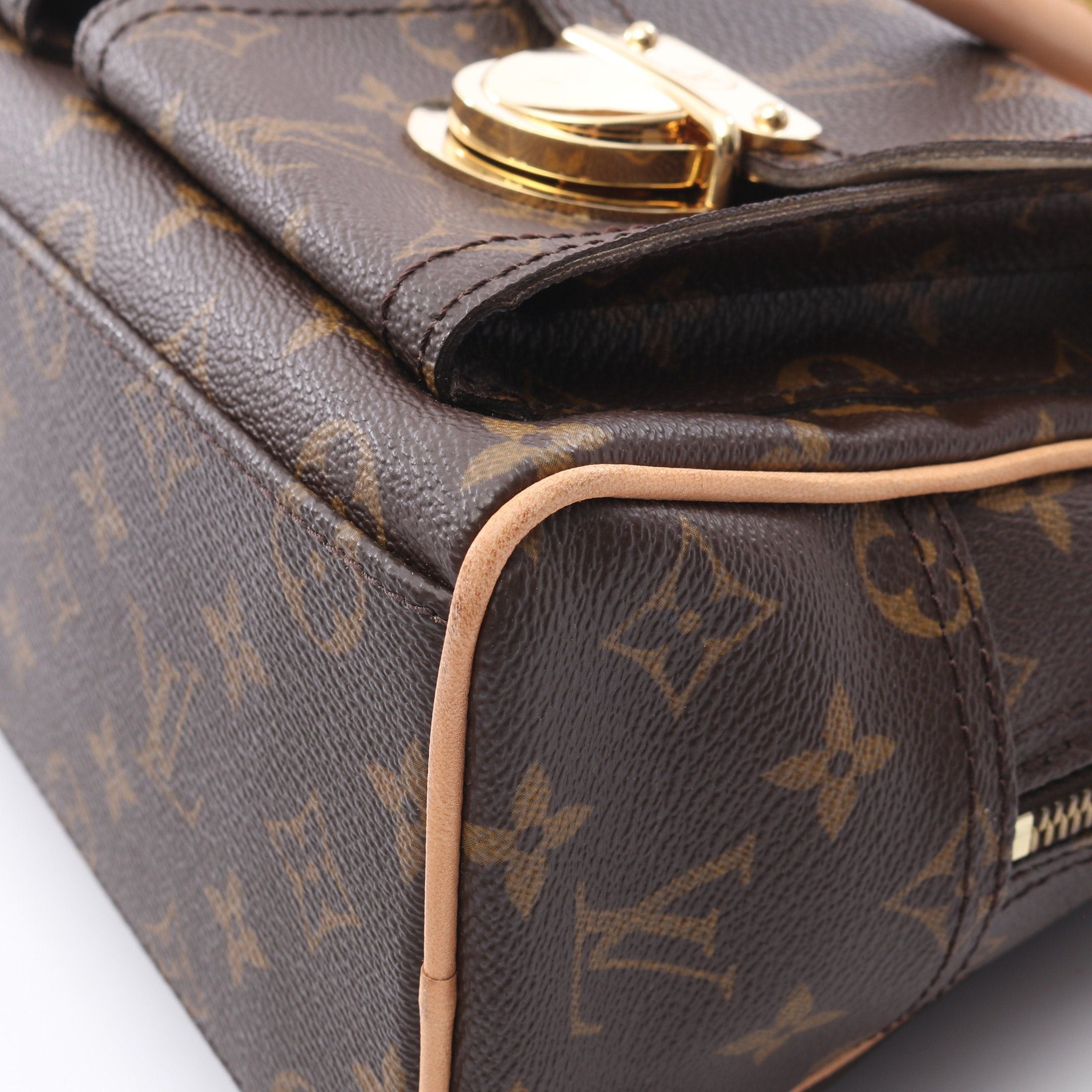Louis Vuitton Louis Vuitton Manhattan Pm Monogram Handbag Leather Brown Size ONE SIZE - 7 Thumbnail