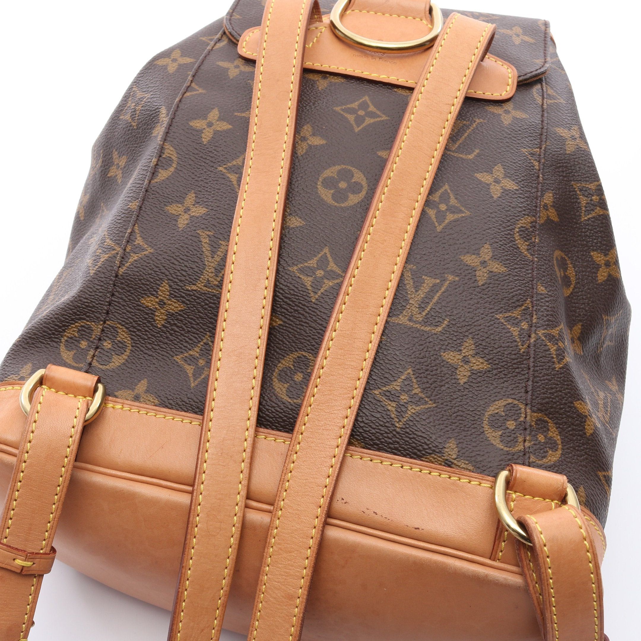 Louis Vuitton Louis Vuitton Montsouris Mm Monogram Backpack Rucksack Leather Brown Size ONE SIZE - 8 Thumbnail