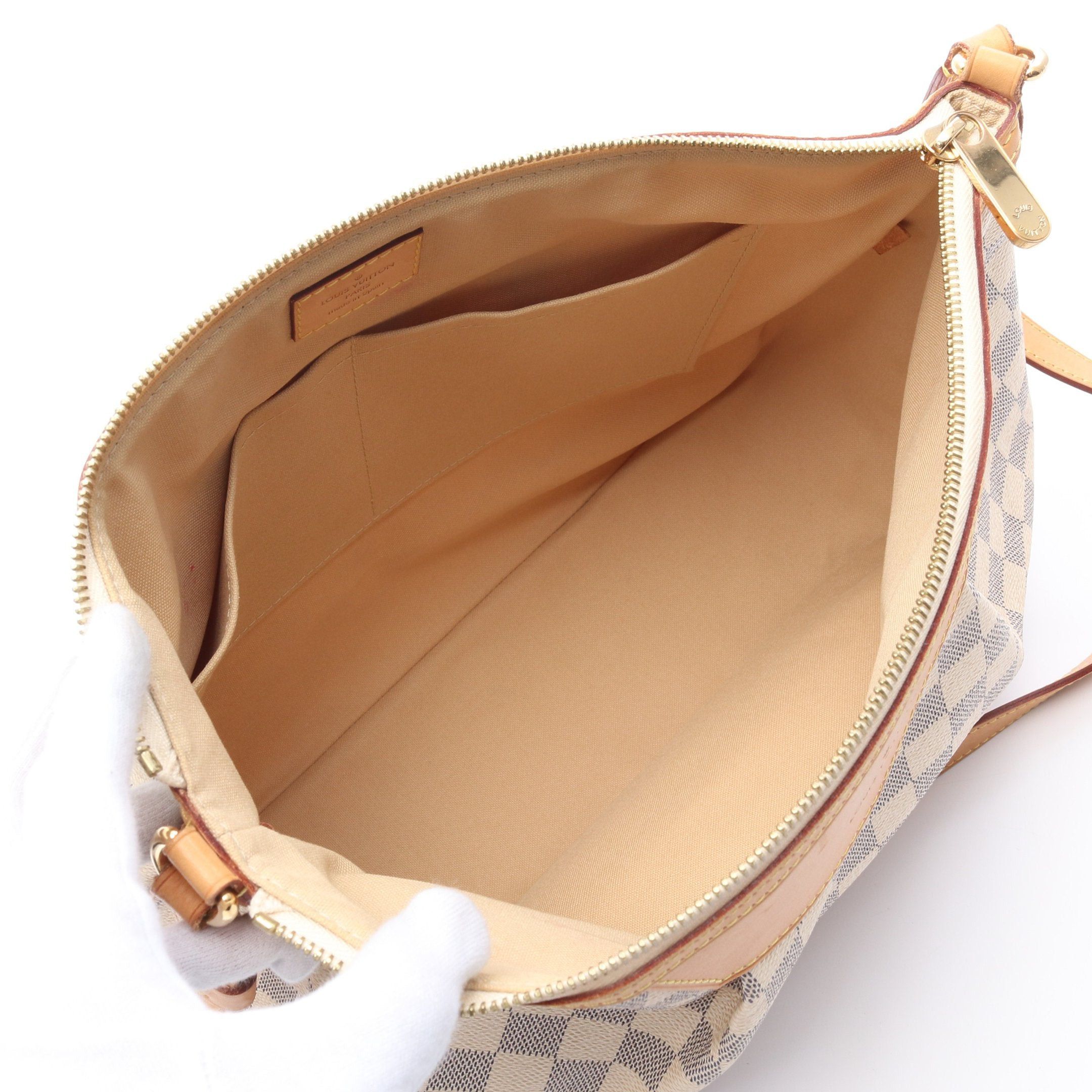 Louis Vuitton Louis Vuitton Siracusa Mm Damier Azur Shoulder Bag Leather White Size ONE SIZE - 3 Thumbnail