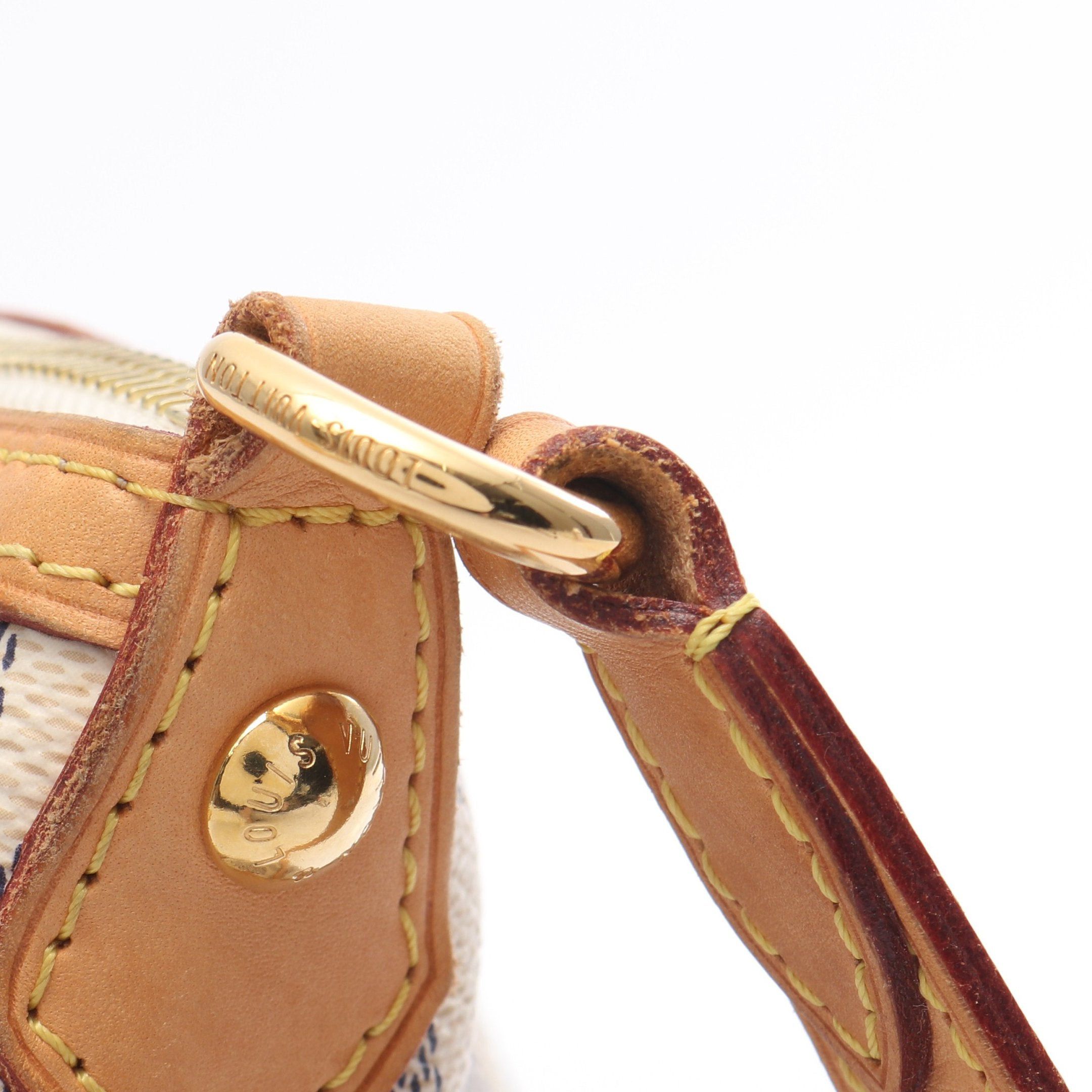 Louis Vuitton Louis Vuitton Siracusa Mm Damier Azur Shoulder Bag Leather White Size ONE SIZE - 11 Thumbnail