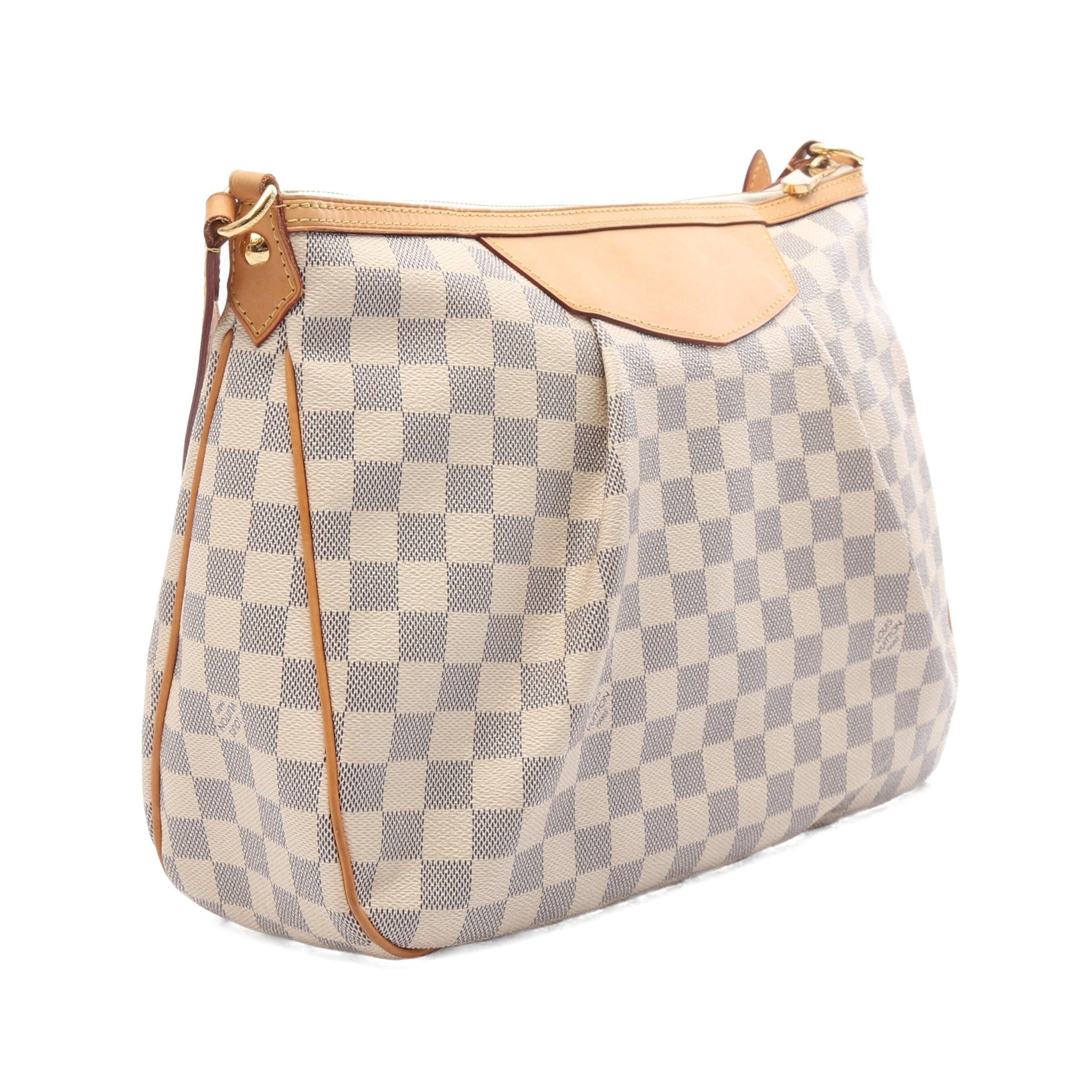 Louis Vuitton Louis Vuitton Siracusa Mm Damier Azur Shoulder Bag Leather White Size ONE SIZE - 2 Thumbnail