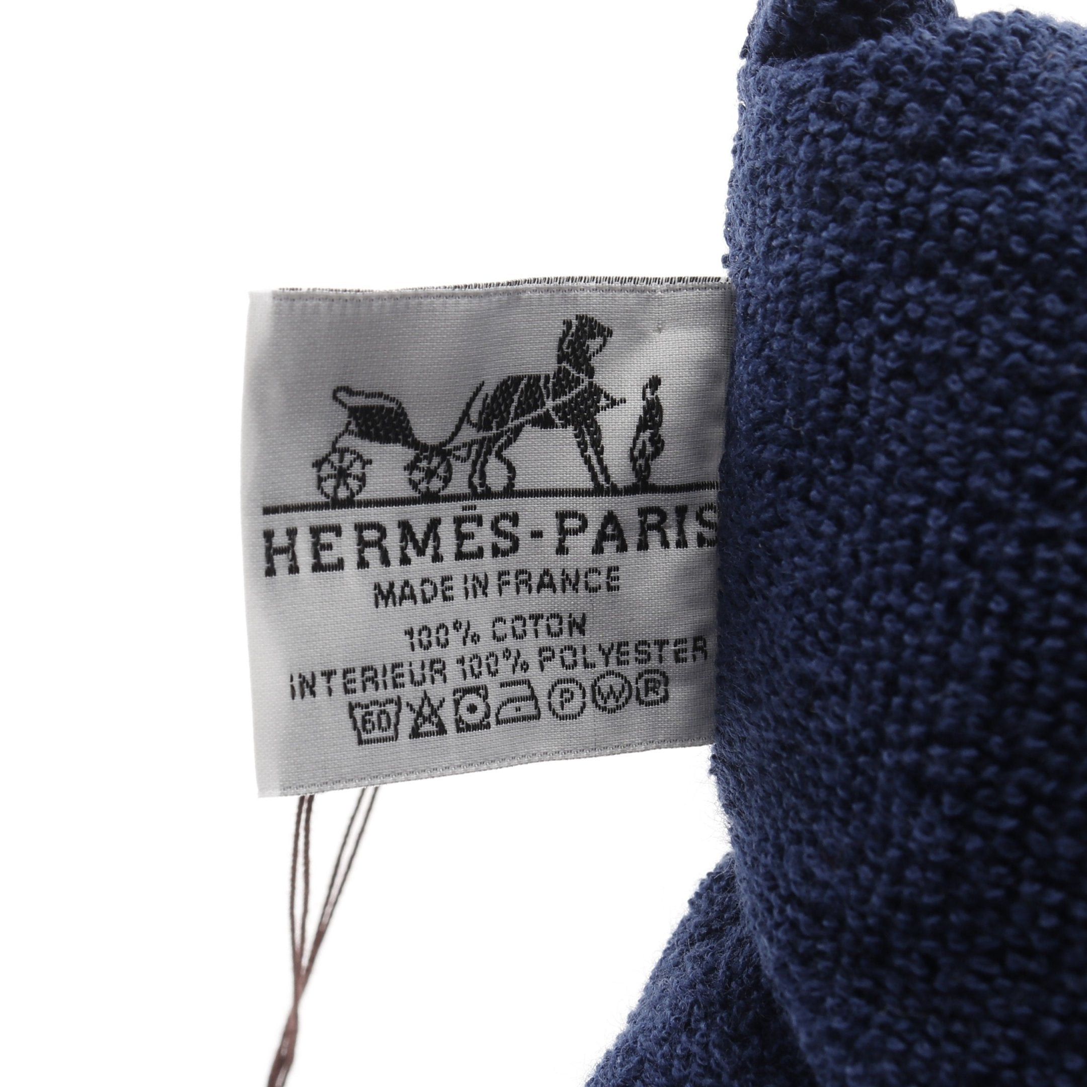 Hermes Hermes Yachting Beach Cushion Interior Cotton Navy White Size ONE SIZE - 3 Thumbnail
