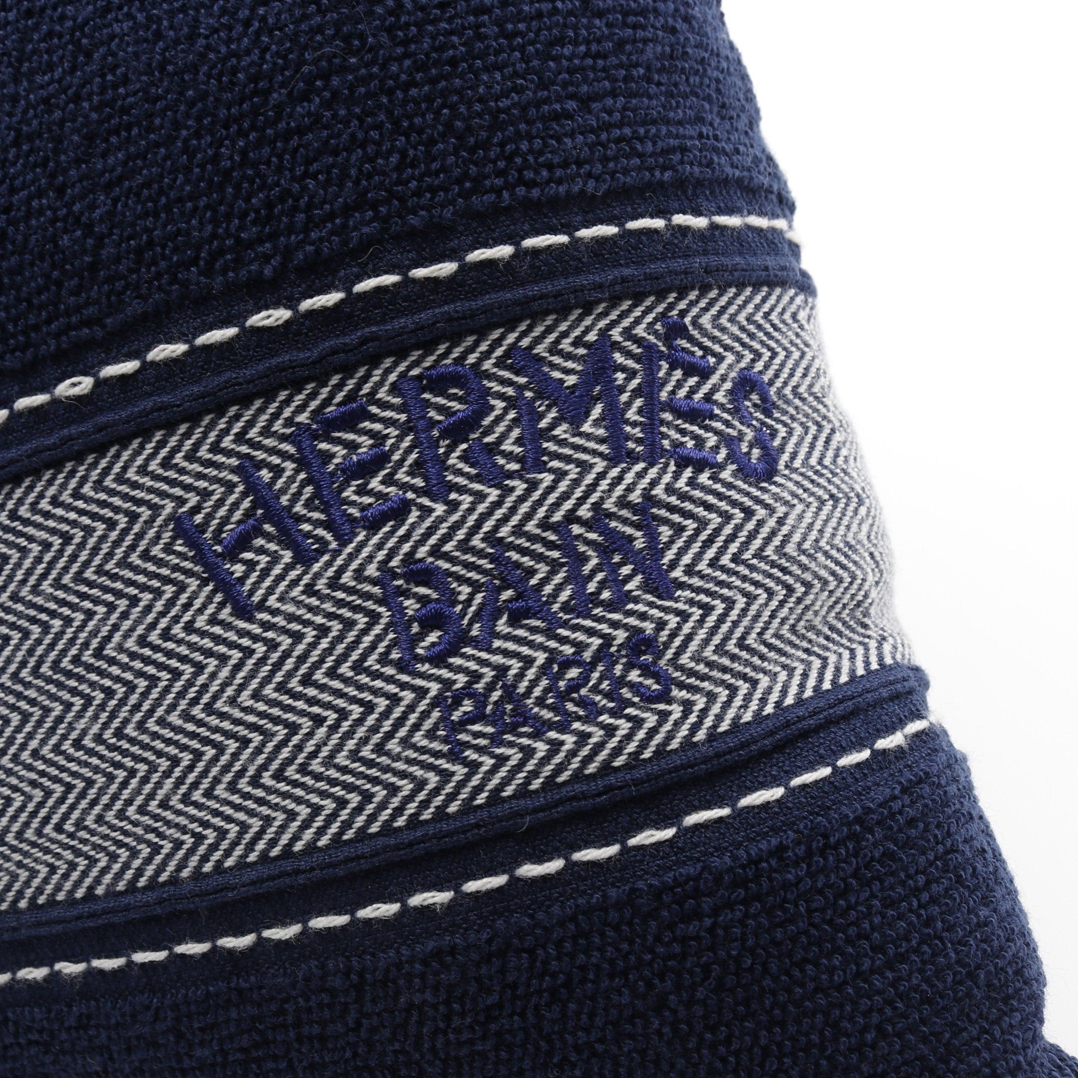 Hermes Hermes Yachting Beach Cushion Interior Cotton Navy White Size ONE SIZE - 6 Thumbnail