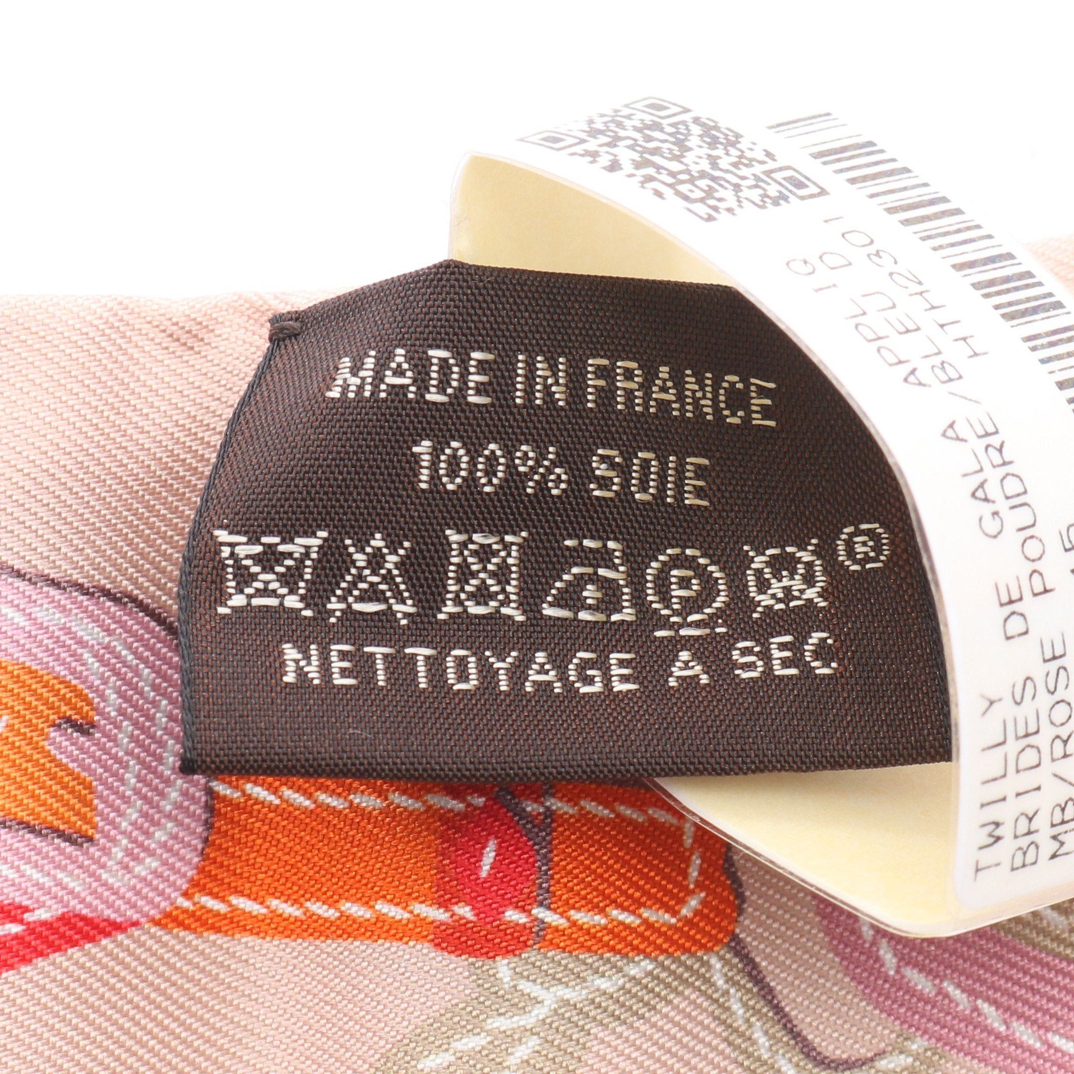 Hermes Hermes Twilly Brides De Gala Applique Pique Ribbon Scarf Silk Pink Beige Multicolor Size ONE SIZE - 3 Thumbnail