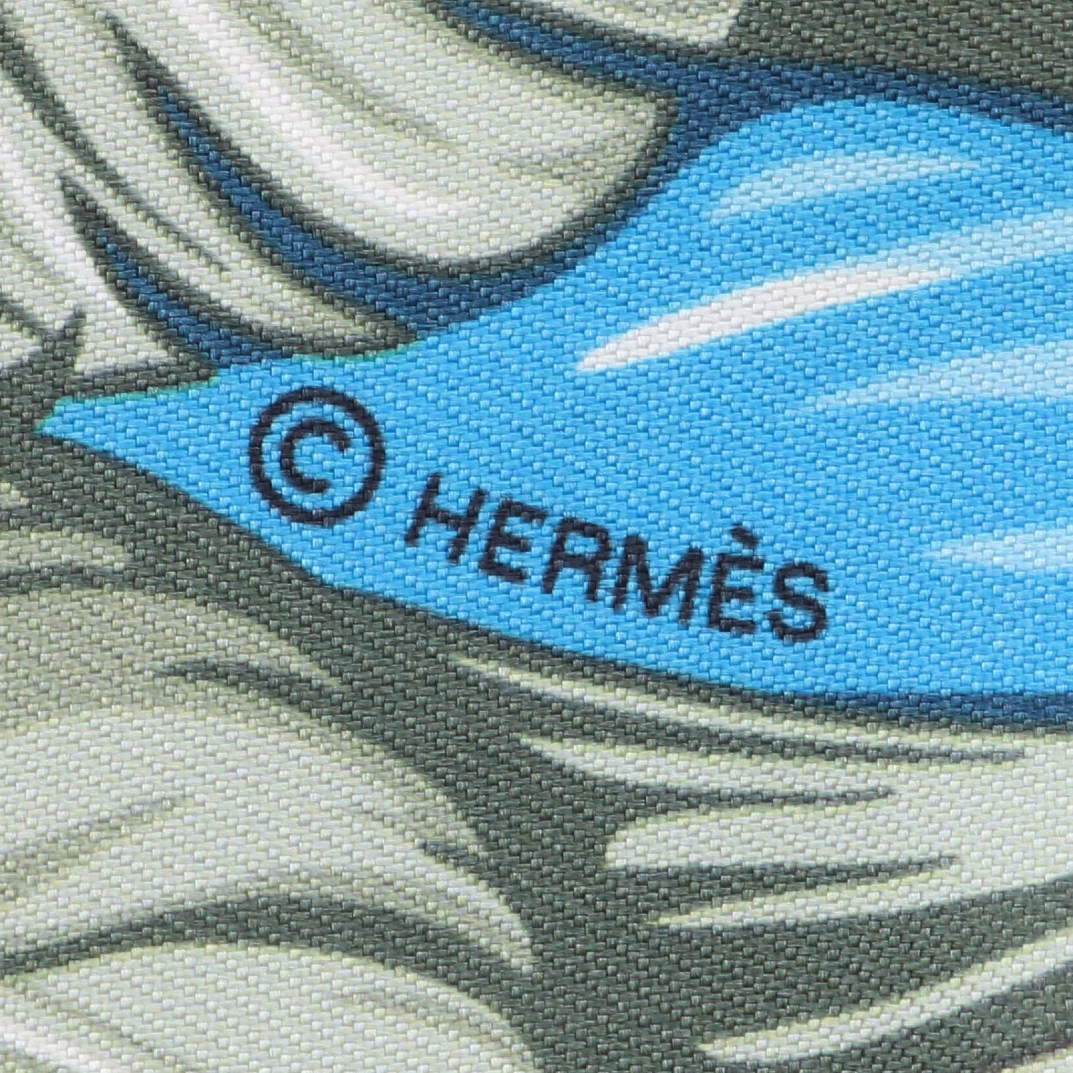 Hermes Hermes Twilly Danse Pacifique Ribbon Scarf Silk Beige Multicolor Size ONE SIZE - 2 Thumbnail