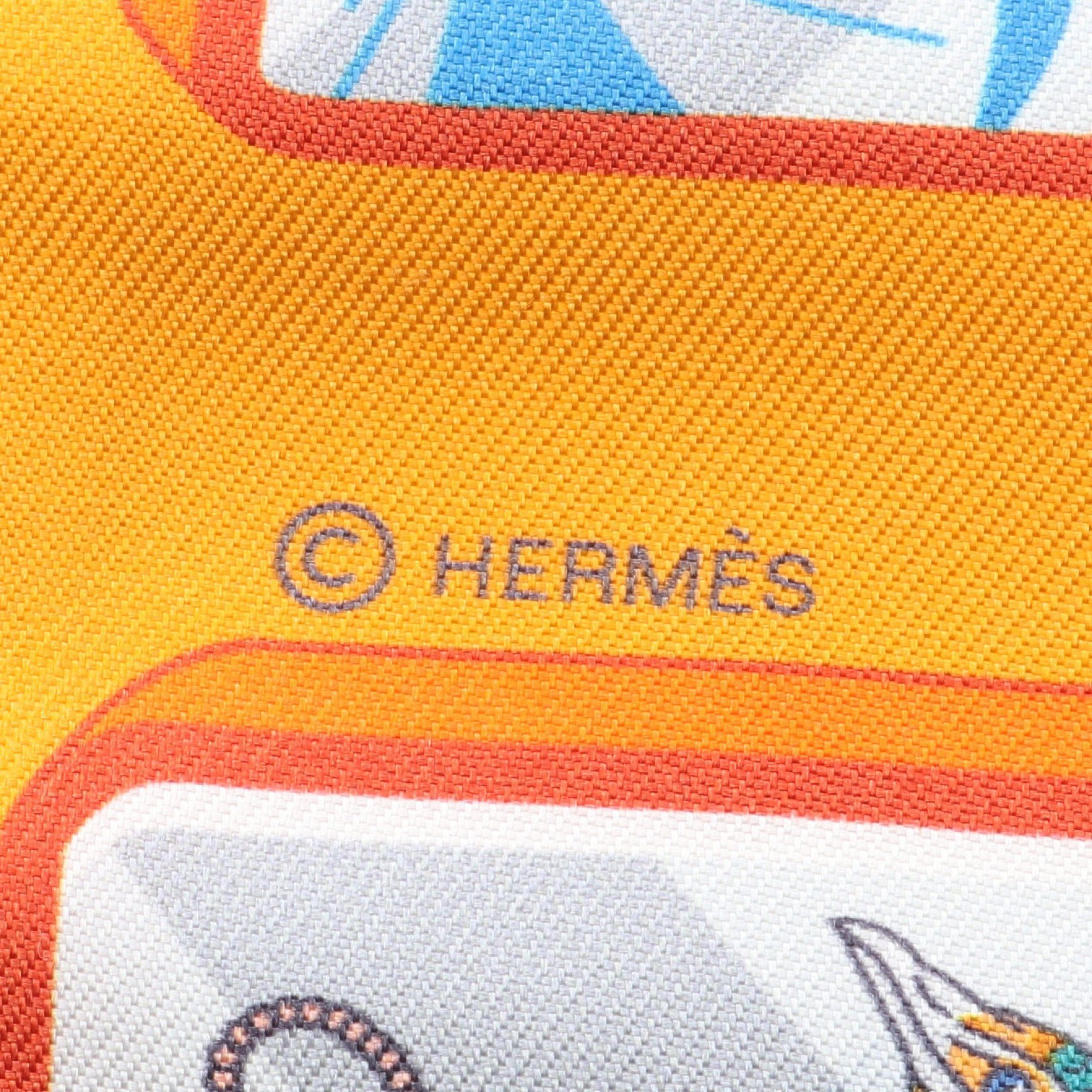 Hermes Hermes Twilly Hermes Story Ribbon Scarf Silk Orange Multicolor Size ONE SIZE - 2 Thumbnail