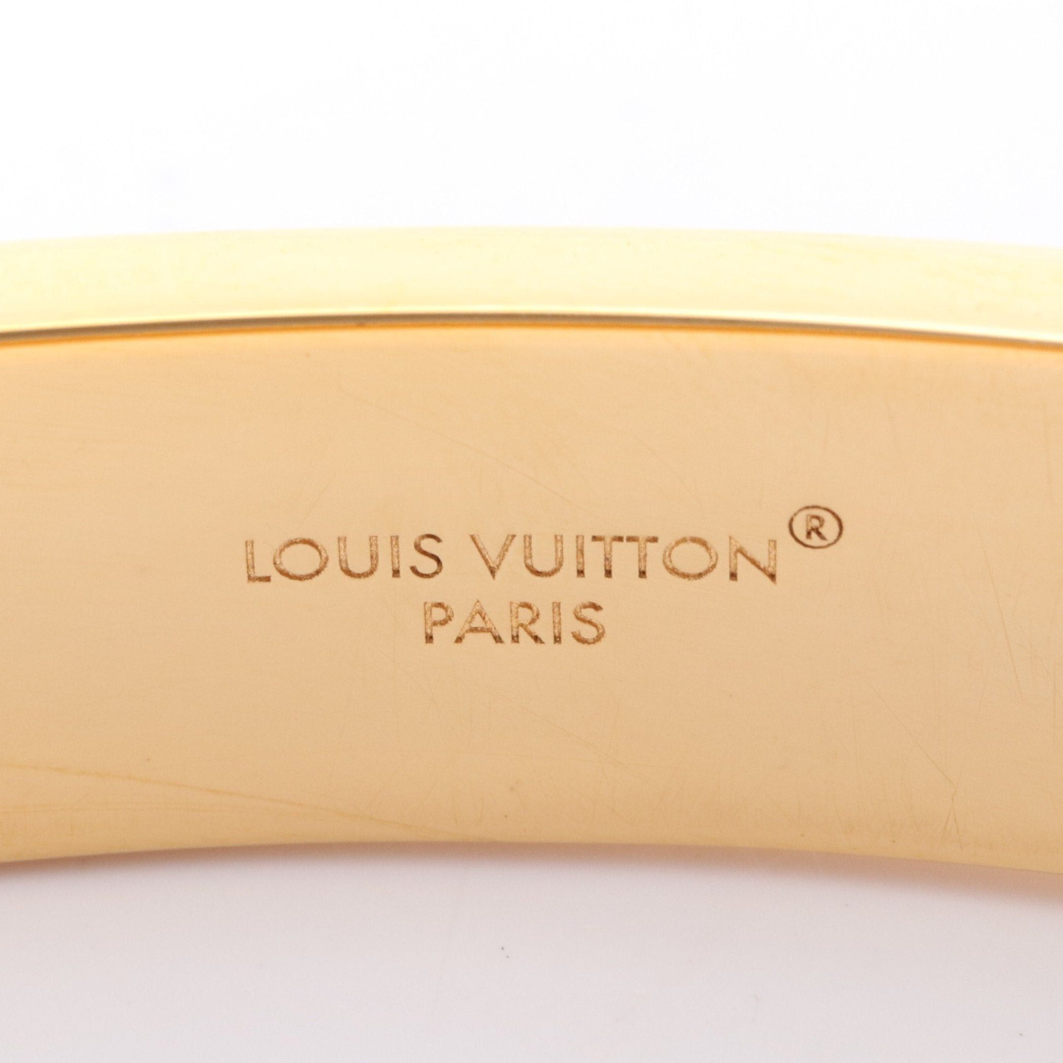 Louis Vuitton Louis Vuitton Bracelet Nanogram Enamel Bangle Gp Gold Black Size ONE SIZE - 4 Thumbnail