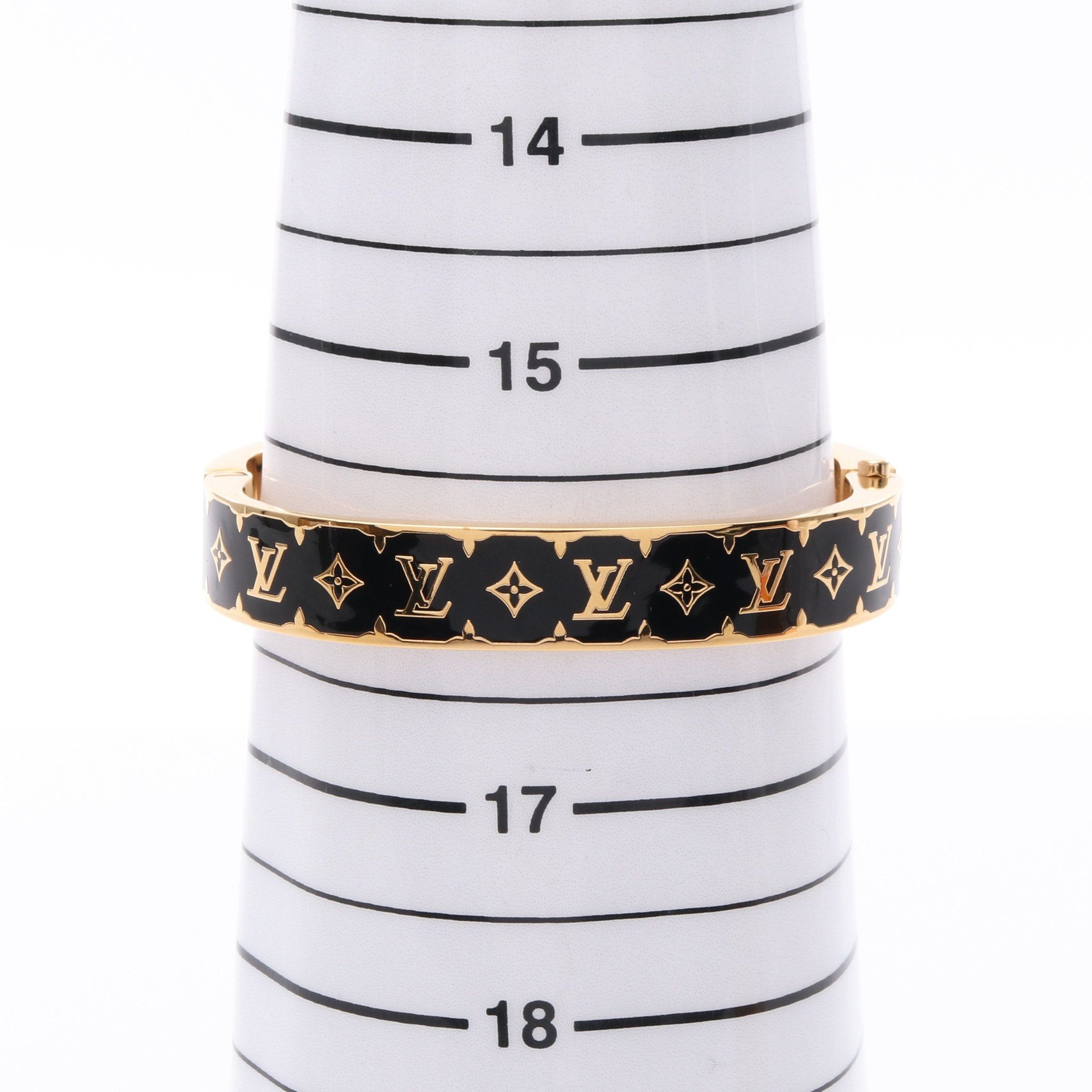Louis Vuitton Louis Vuitton Bracelet Nanogram Enamel Bangle Gp Gold Black Size ONE SIZE - 6 Thumbnail