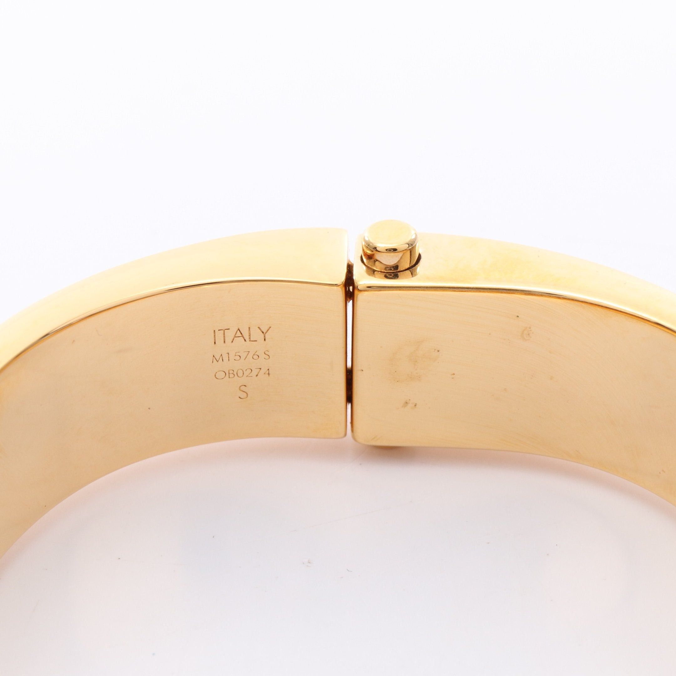 Louis Vuitton Louis Vuitton Bracelet Nanogram Enamel Bangle Gp Gold Black Size ONE SIZE - 5 Thumbnail
