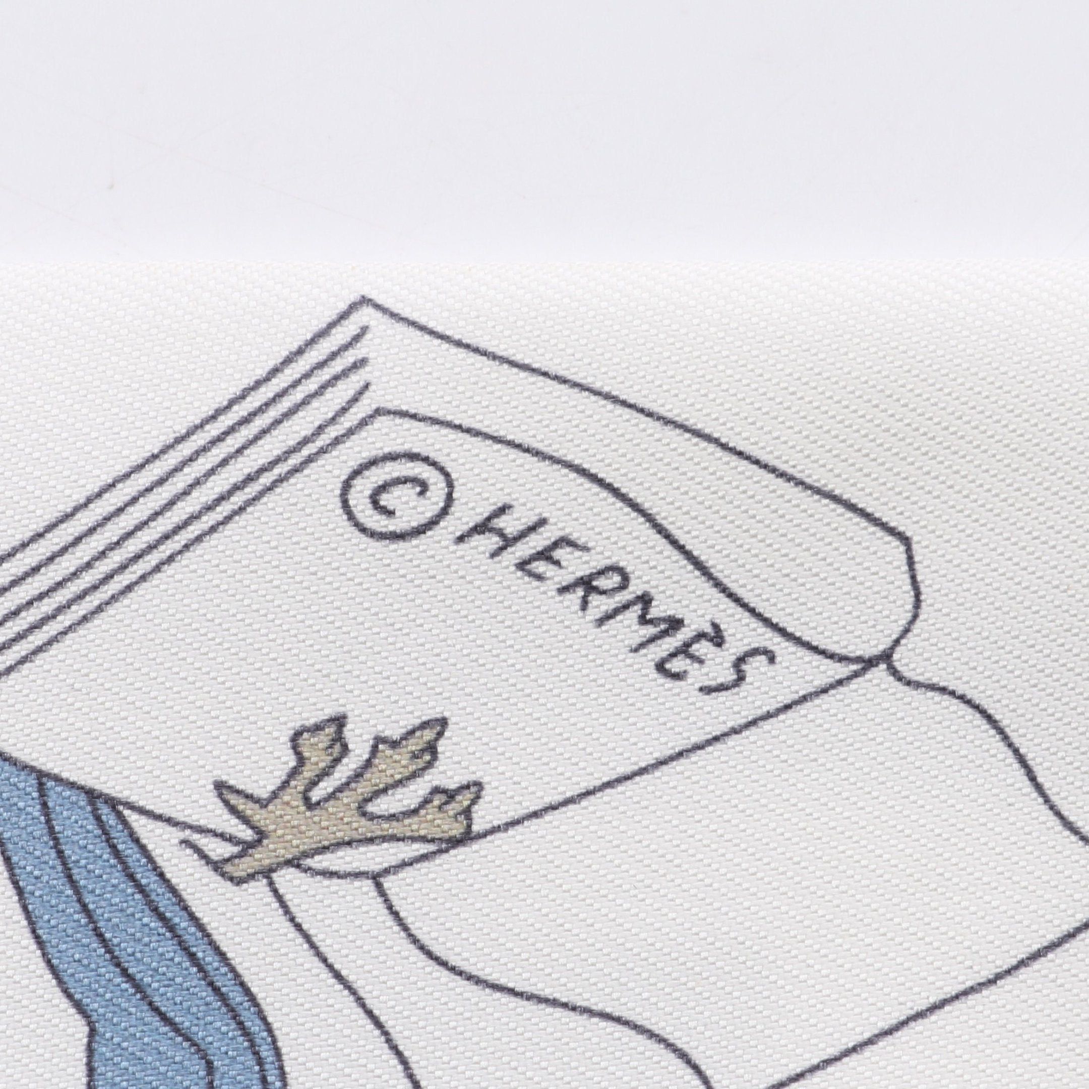 Hermes Hermes Twilly A Vos Crayons Carre Libre Ribbon Scarf Silk White Multicolor Size ONE SIZE - 2 Thumbnail