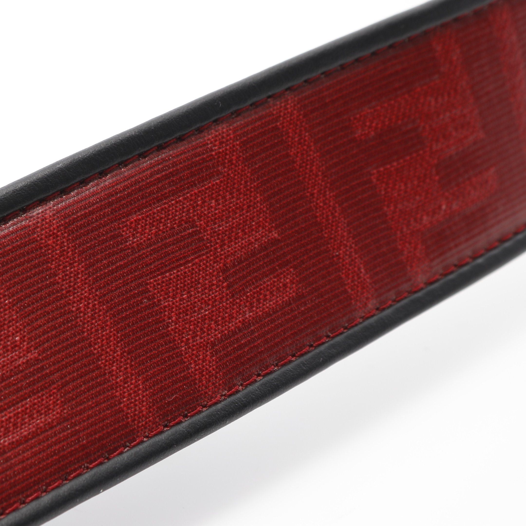 Fendi Fendi Belt Leather Coated Canvas Red Black Size ONE SIZE - 7 Thumbnail