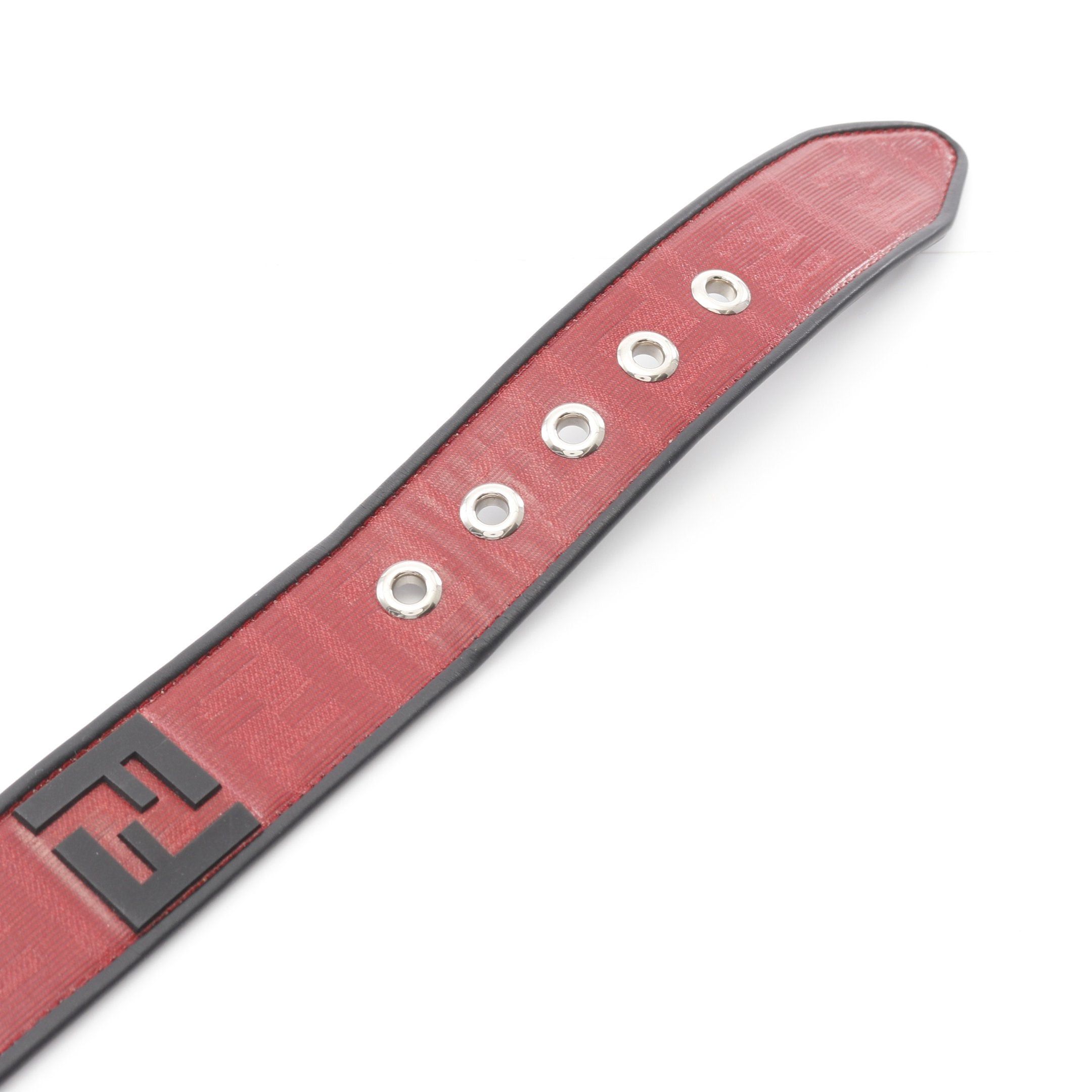Fendi Fendi Belt Leather Coated Canvas Red Black Size ONE SIZE - 3 Thumbnail