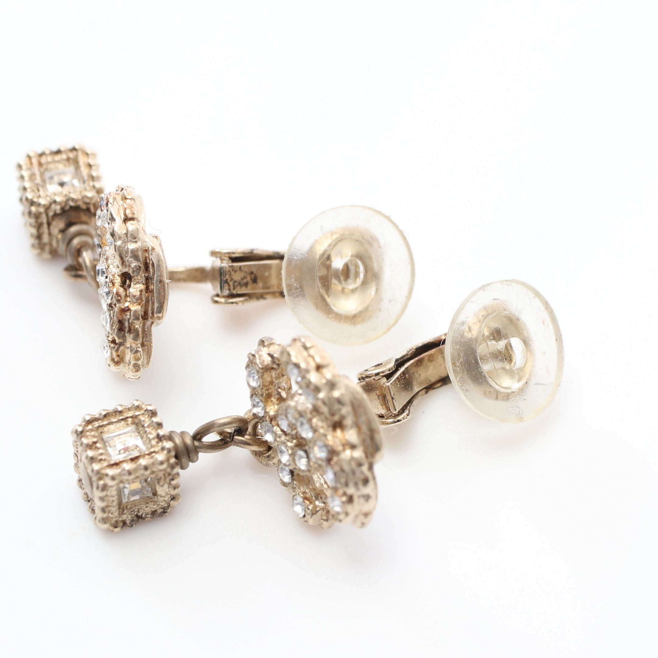 Chanel Chanel Coco Mark Earrings Gp Rhinestone Gold Clear A11A Size ONE SIZE - 5 Thumbnail