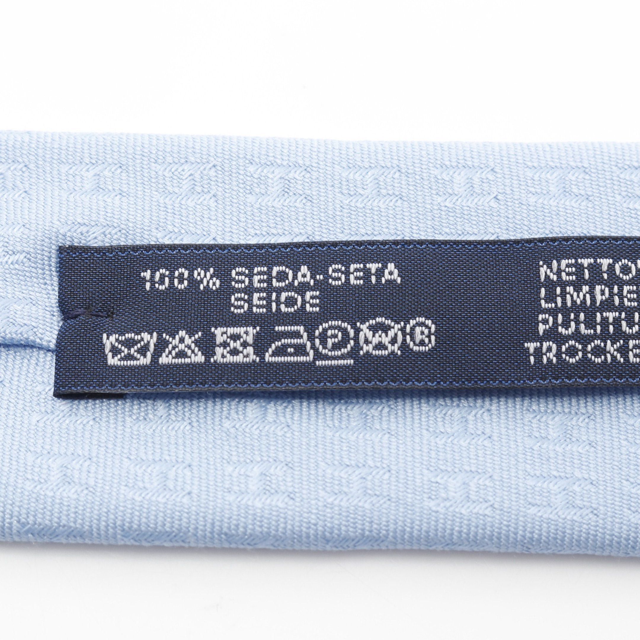 Hermes Hermes H Pattern Tie Silk Light Blue Size ONE SIZE - 5 Thumbnail