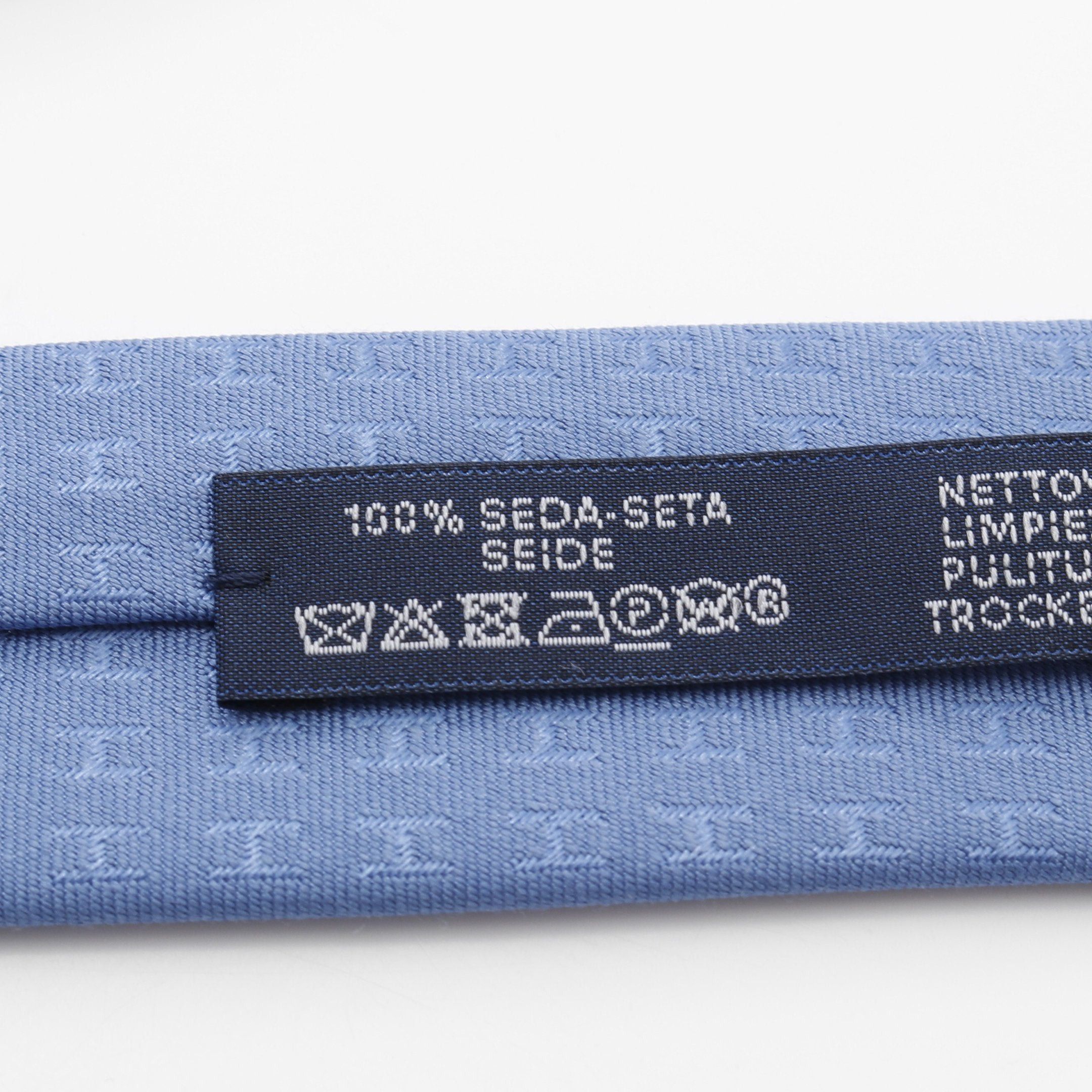 Hermes Hermes H Pattern Tie Silk Blue Gray Size ONE SIZE - 5 Thumbnail