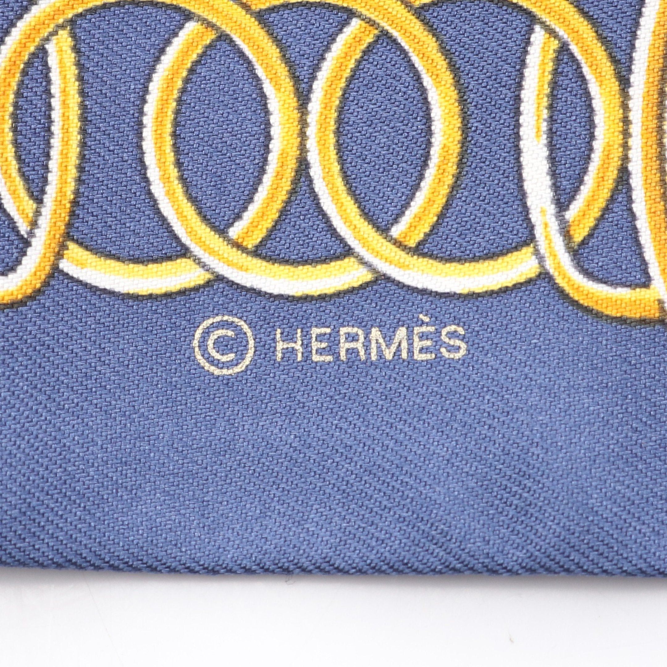 Hermes Hermes Twilly Lift Profile Ribbon Scarf Silk Dark Blue Multicolor Size ONE SIZE - 2 Thumbnail