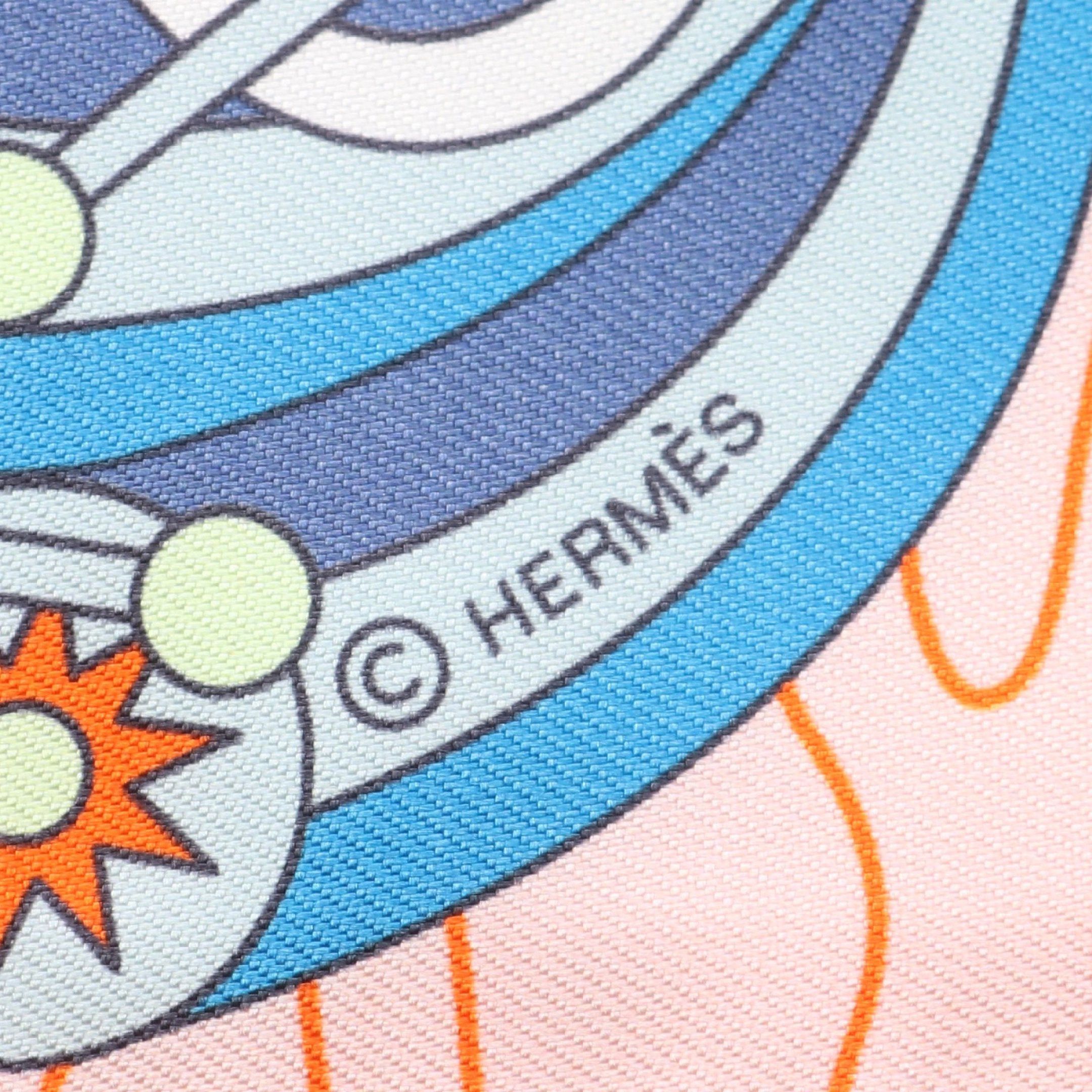 Hermes Hermes Twilly Odyssey Ribbon Scarf Silk Light Pink Multicolor Size ONE SIZE - 2 Thumbnail