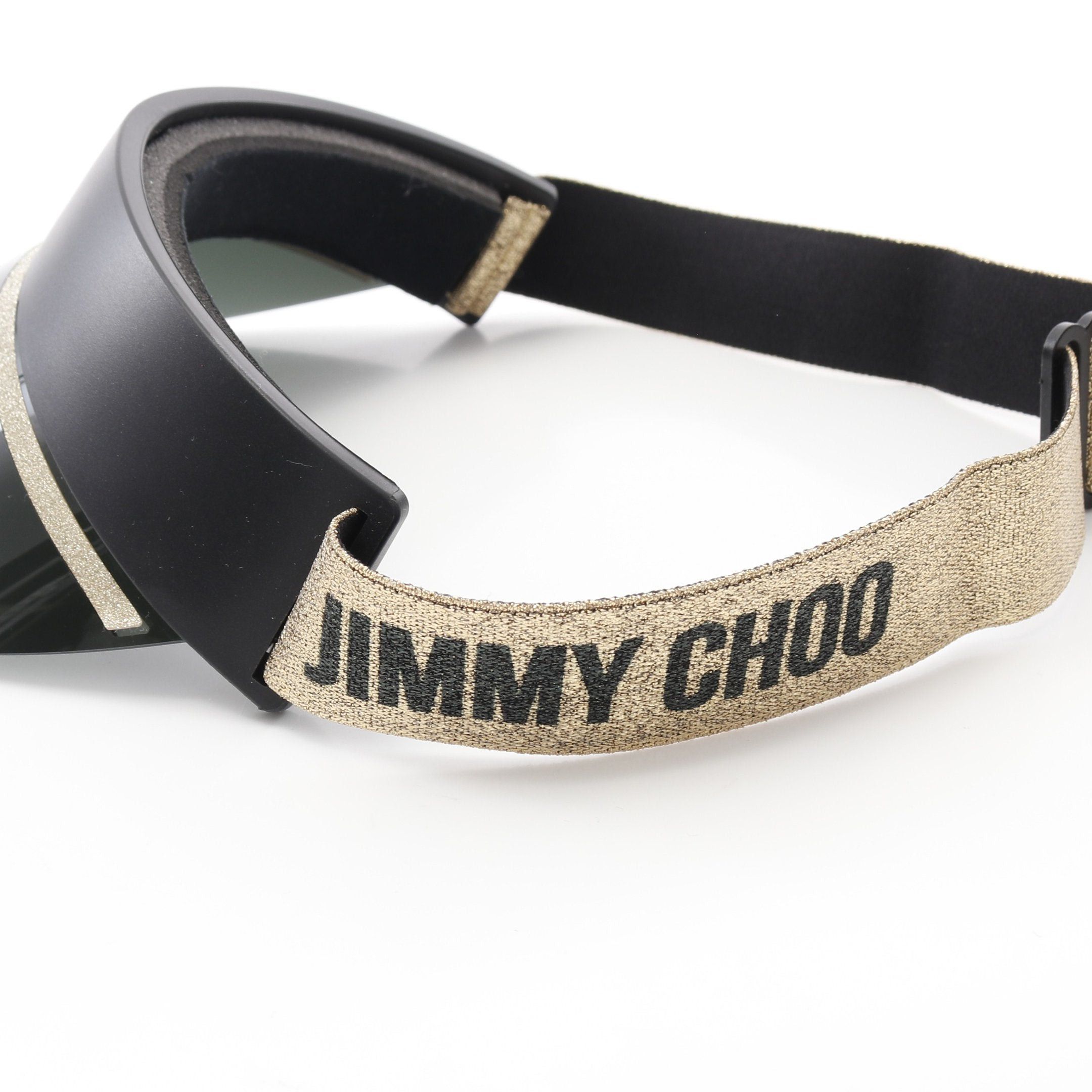 Jimmy Choo Jimmy Choo Sun Visor Glitter Rubber Black Gold Size ONE SIZE - 6 Thumbnail