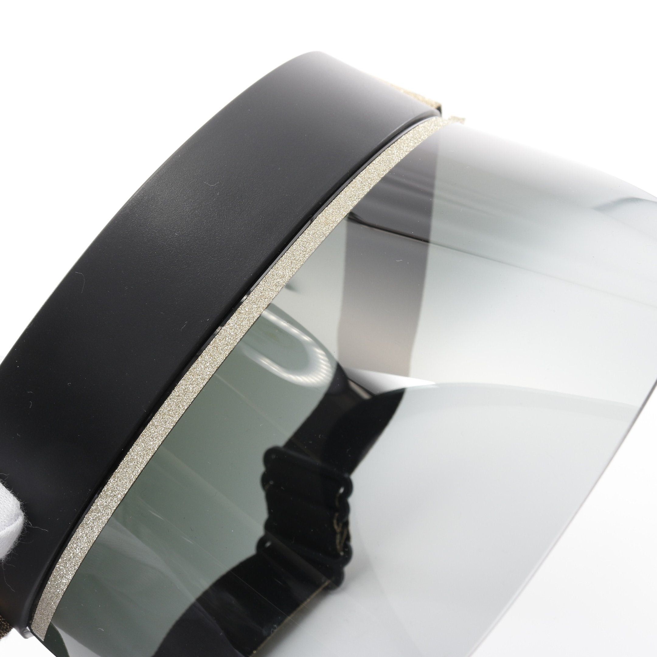 Jimmy Choo Jimmy Choo Sun Visor Glitter Rubber Black Gold Size ONE SIZE - 8 Thumbnail