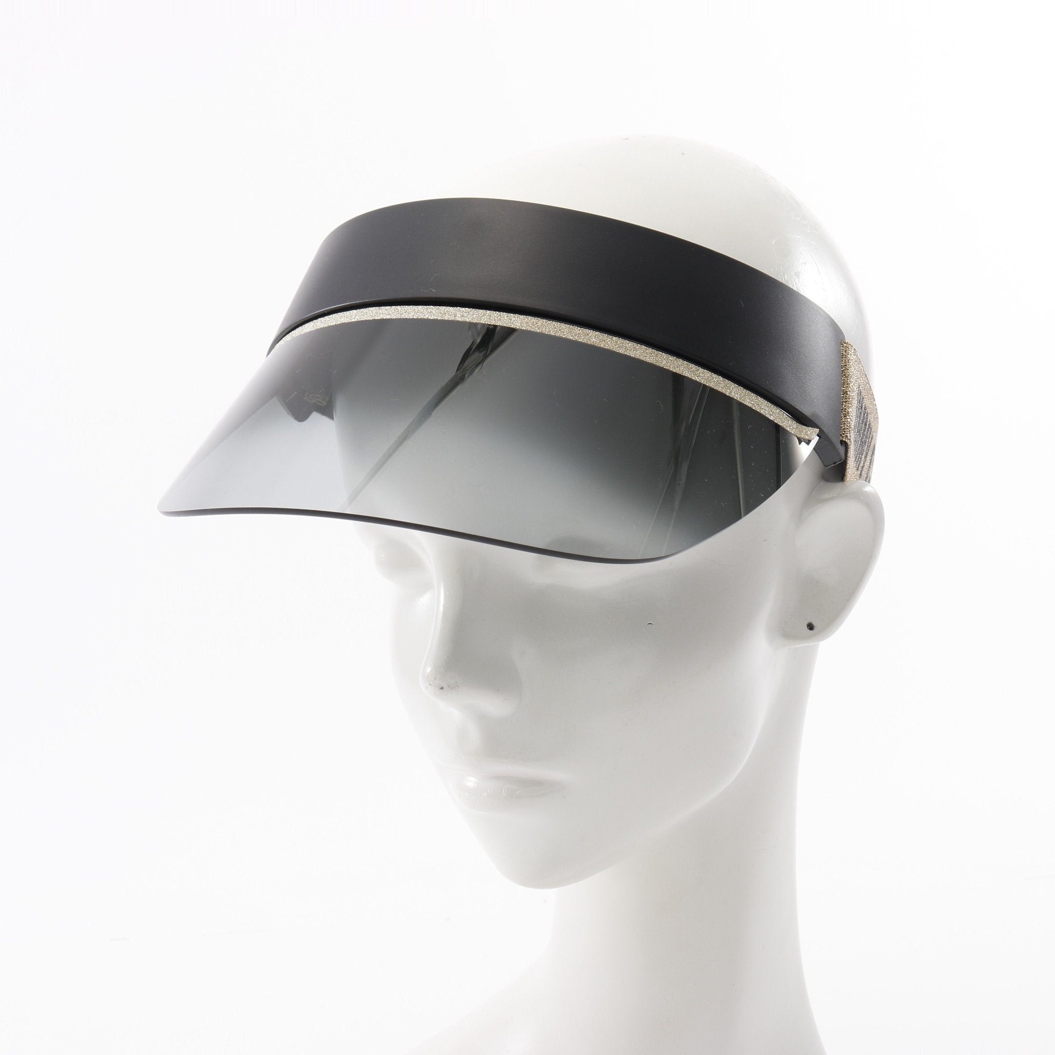 Jimmy Choo Jimmy Choo Sun Visor Glitter Rubber Black Gold Size ONE SIZE - 5 Thumbnail