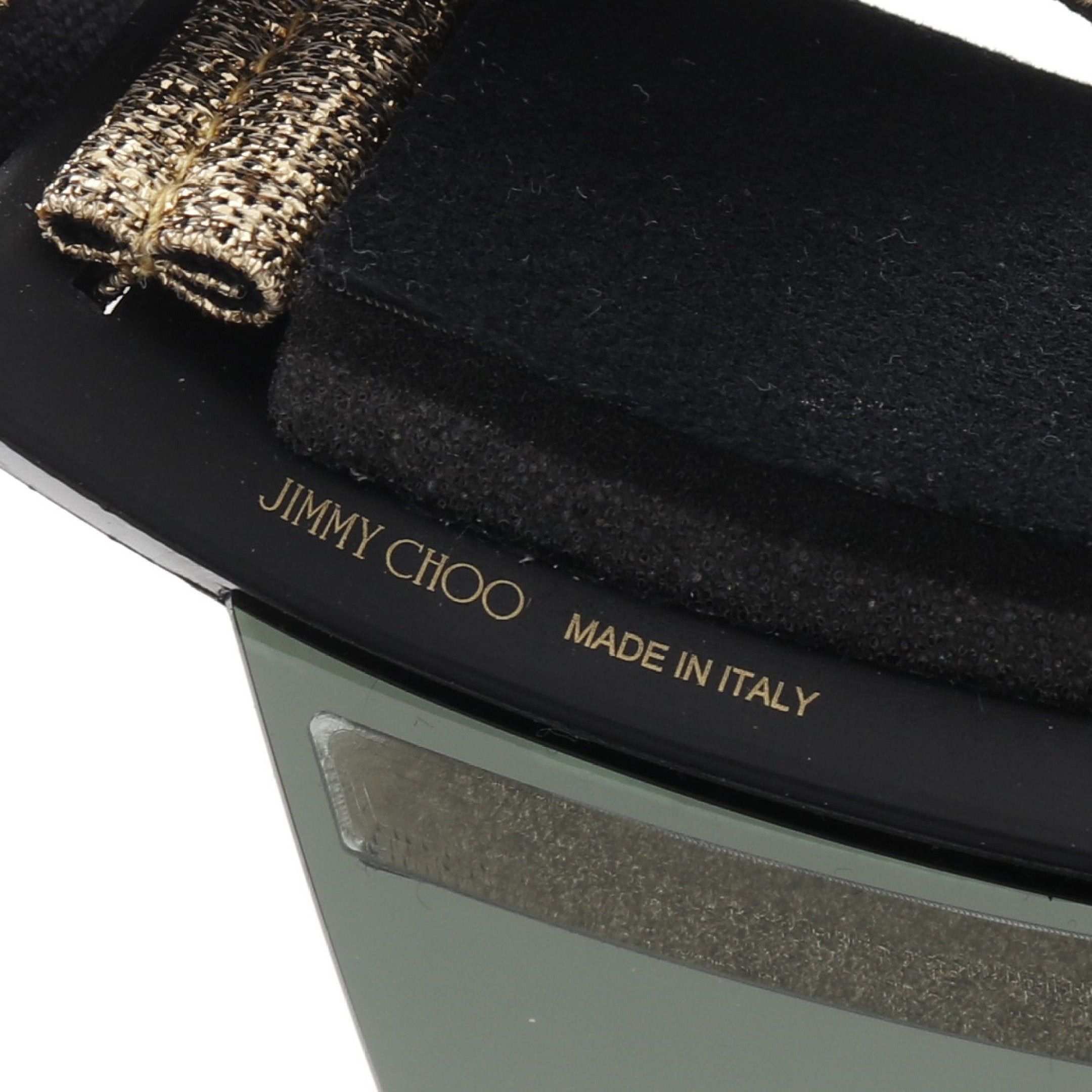 Jimmy Choo Jimmy Choo Sun Visor Glitter Rubber Black Gold Size ONE SIZE - 4 Thumbnail