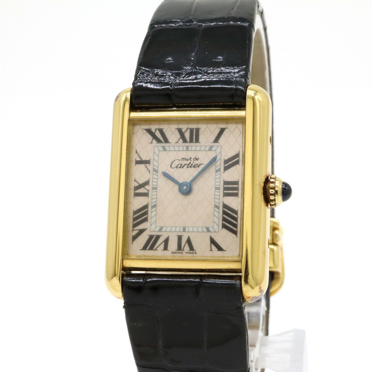 Cartier Cartier Cartier Pink Mother of Pearl Must Tank Watch W1018687 Limited Edition Metal Quartz W1018687 Size ONE SIZE - 4 Thumbnail