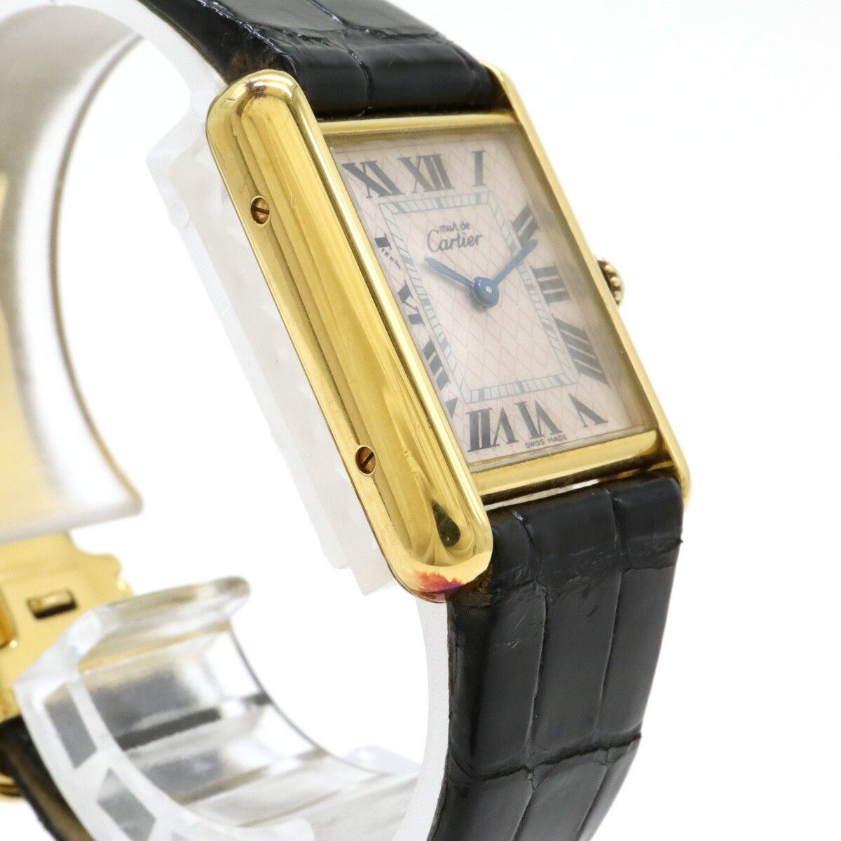Cartier Cartier Cartier Pink Mother of Pearl Must Tank Watch W1018687 Limited Edition Metal Quartz W1018687 Size ONE SIZE - 5 Thumbnail