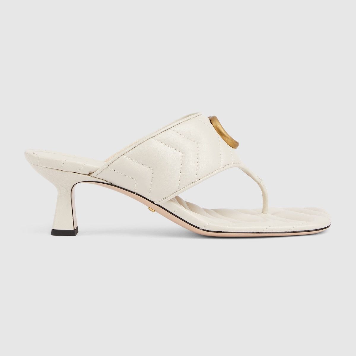 Gucci double G leather thong sandal white Size US 9.5 / IT 39.5 - 2 Thumbnail