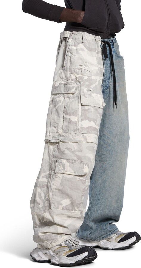 Balenciaga Grayscale Camo Hybrid Baggy Pants Size US 34 / EU 50 - 4 Thumbnail