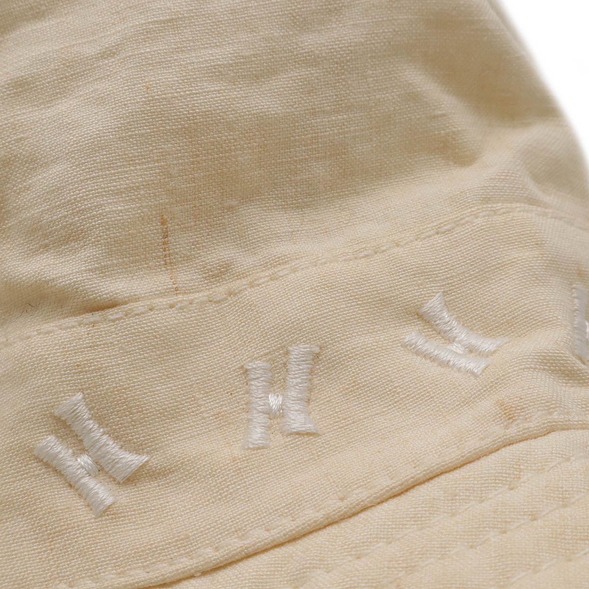 Hermes Hermes Hermes Linen H Logo Embroidered Bucket Hat Natural Material Hats #56 DUTY FREE for USA Size ONE SIZE - 3 Thumbnail