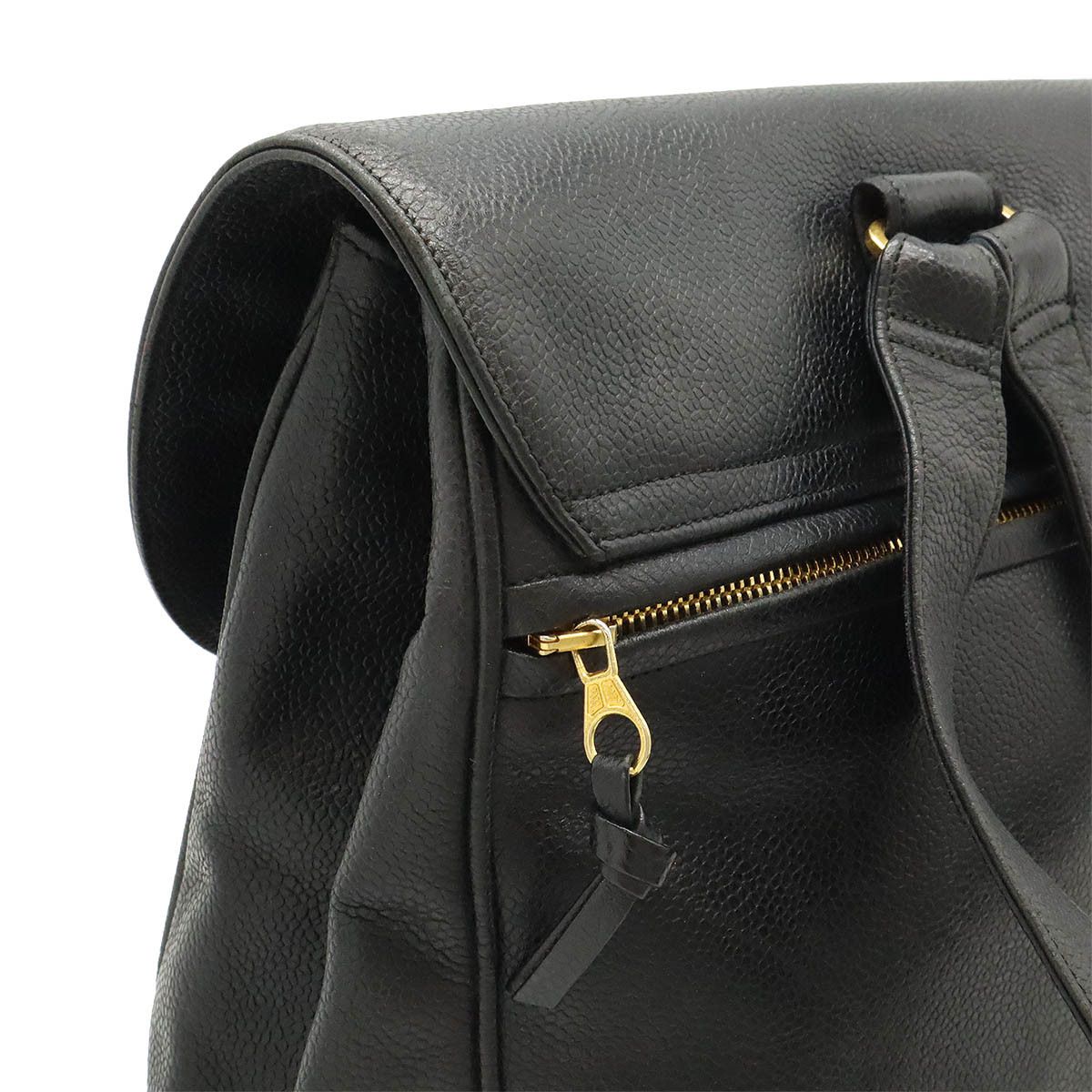 Chanel Chanel Chanel Caviar Skin Coco Ball Coco Mark Drawstring Backpack Leather Black Leather Backpack Size ONE SIZE - 4 Thumbnail