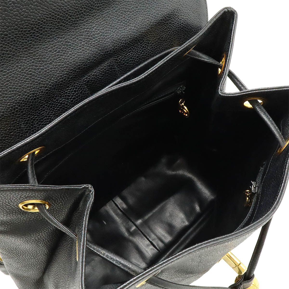 Chanel Chanel Chanel Caviar Skin Coco Ball Coco Mark Drawstring Backpack Leather Black Leather Backpack Size ONE SIZE - 7 Thumbnail