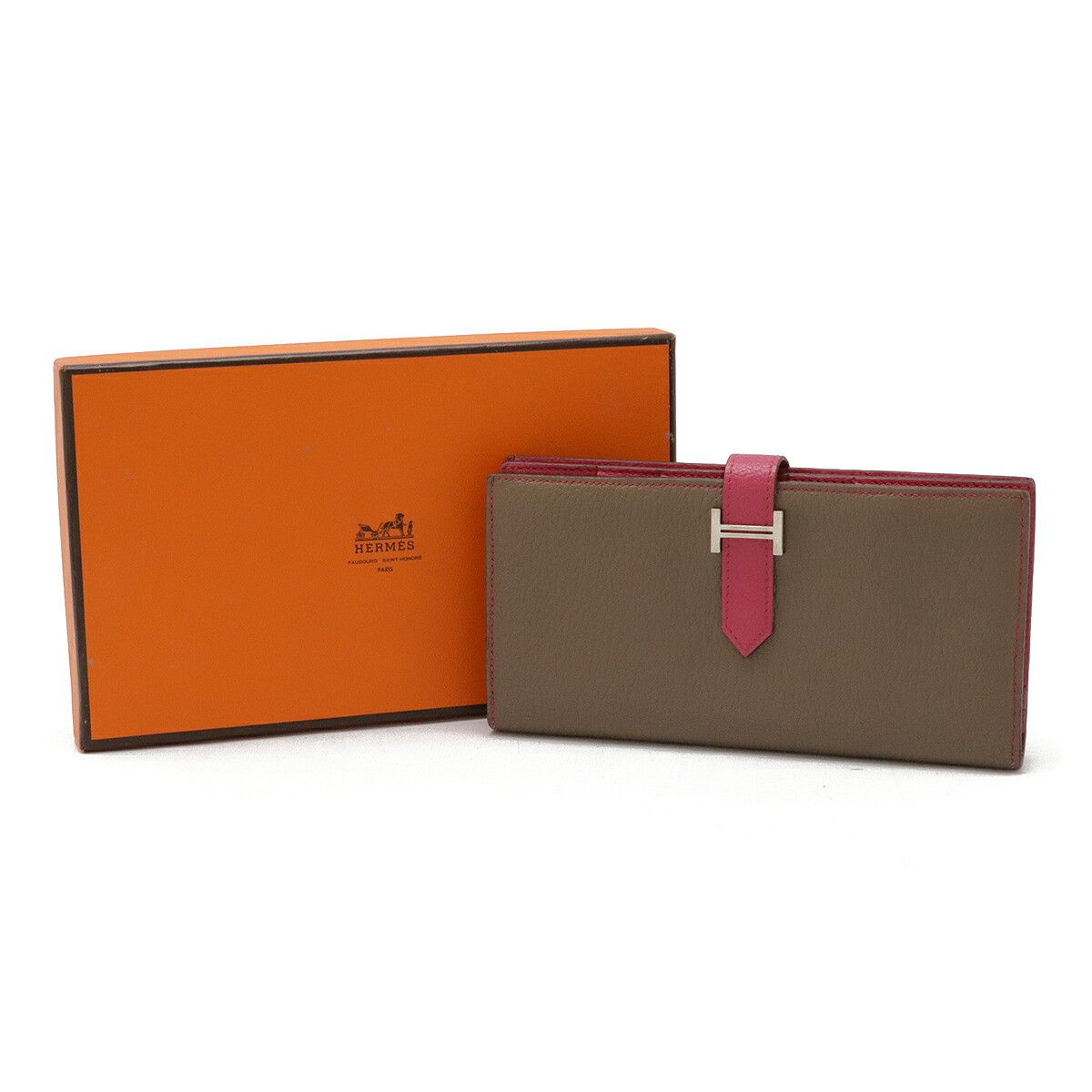 Hermes Hermes Hermes BEARN CHEVRE long wallet Leather Long Wallet Stamp L (2008) DUTY FREE for USA Size ONE SIZE - 8 Thumbnail