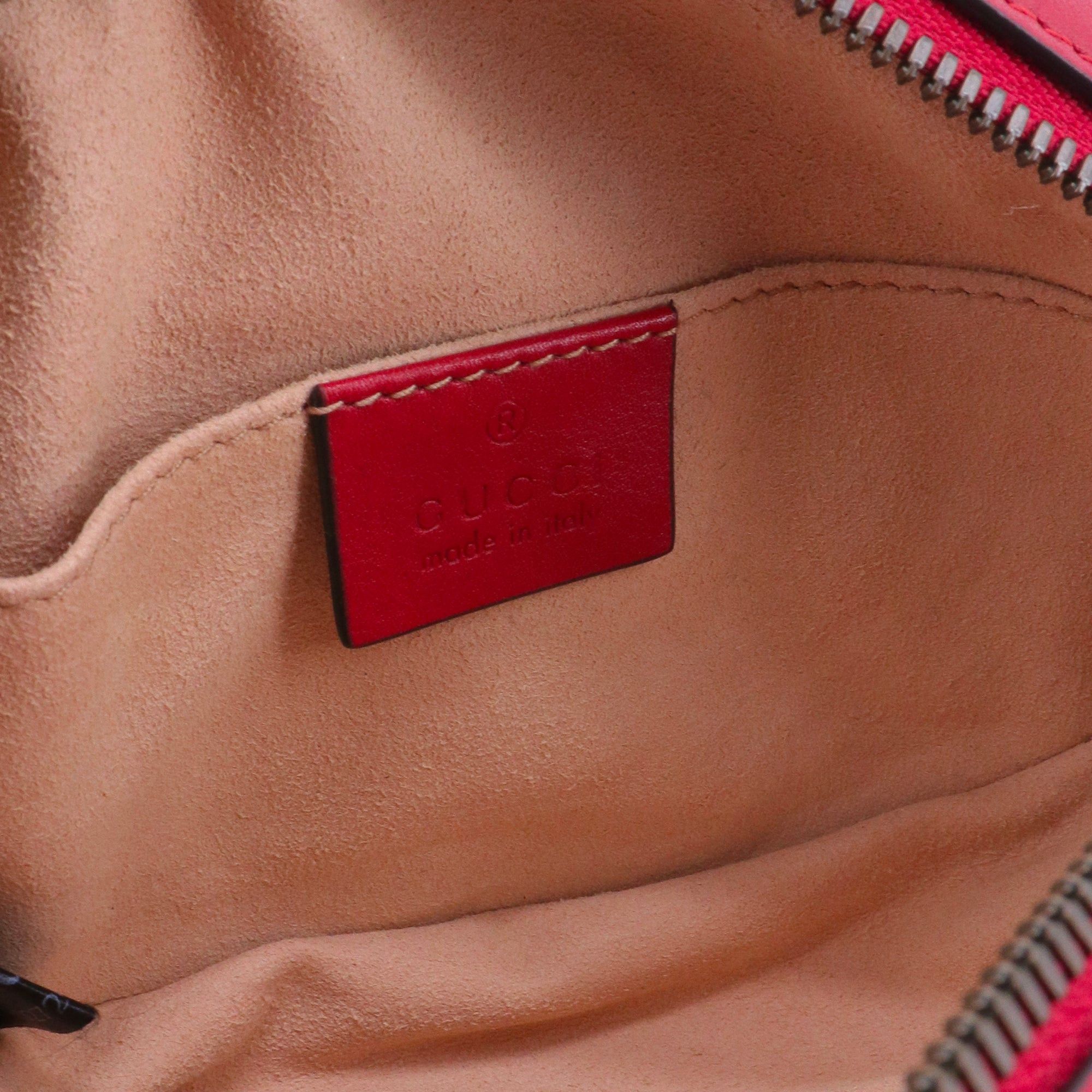 Gucci GUCCI - Gucci GG Marmont belt bag in red chevron leather Size ONE SIZE - 6 Thumbnail