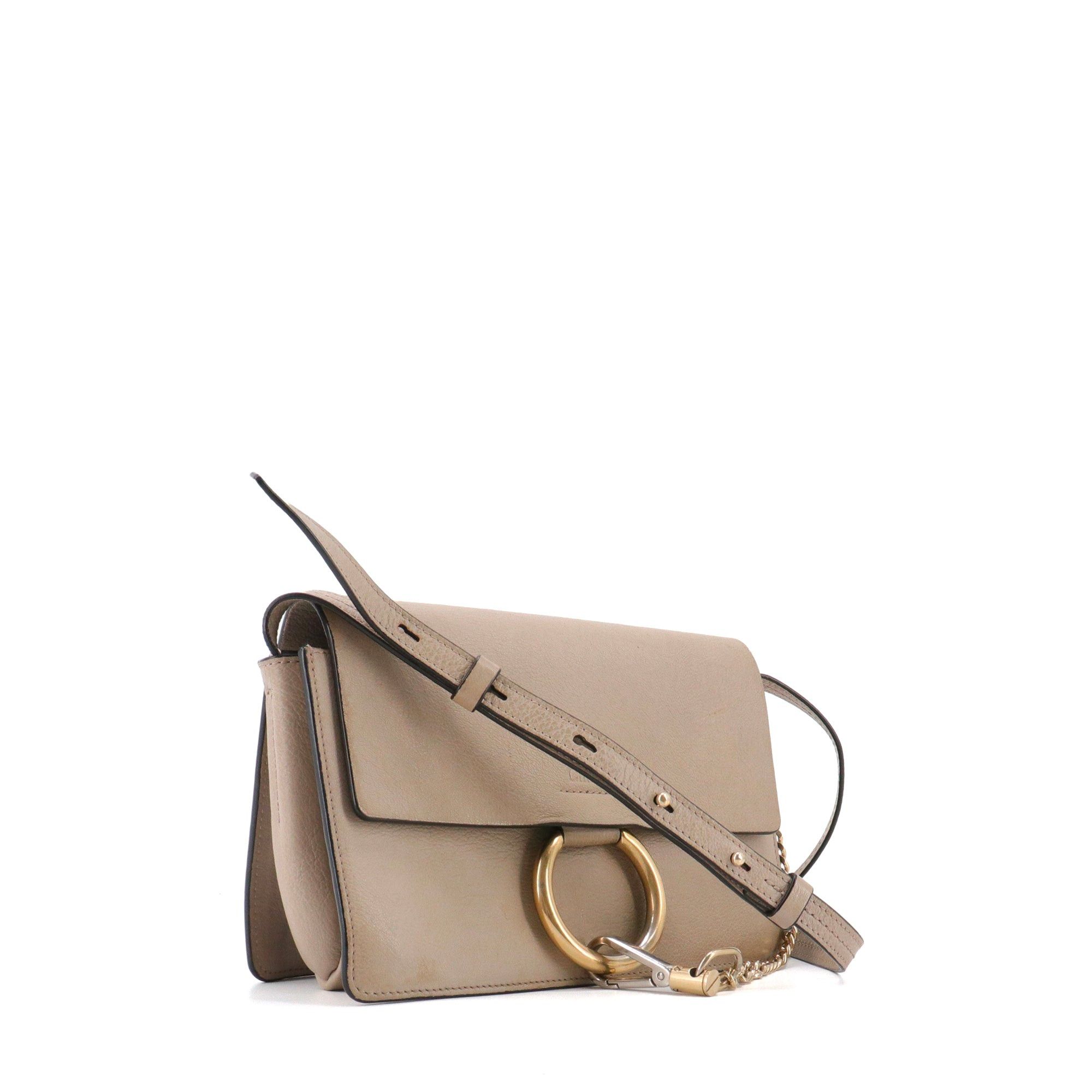 Chloe CHLOÉ - Chloé Faye PM shoulder bag in taupe grained leather Size ONE SIZE - 2 Thumbnail