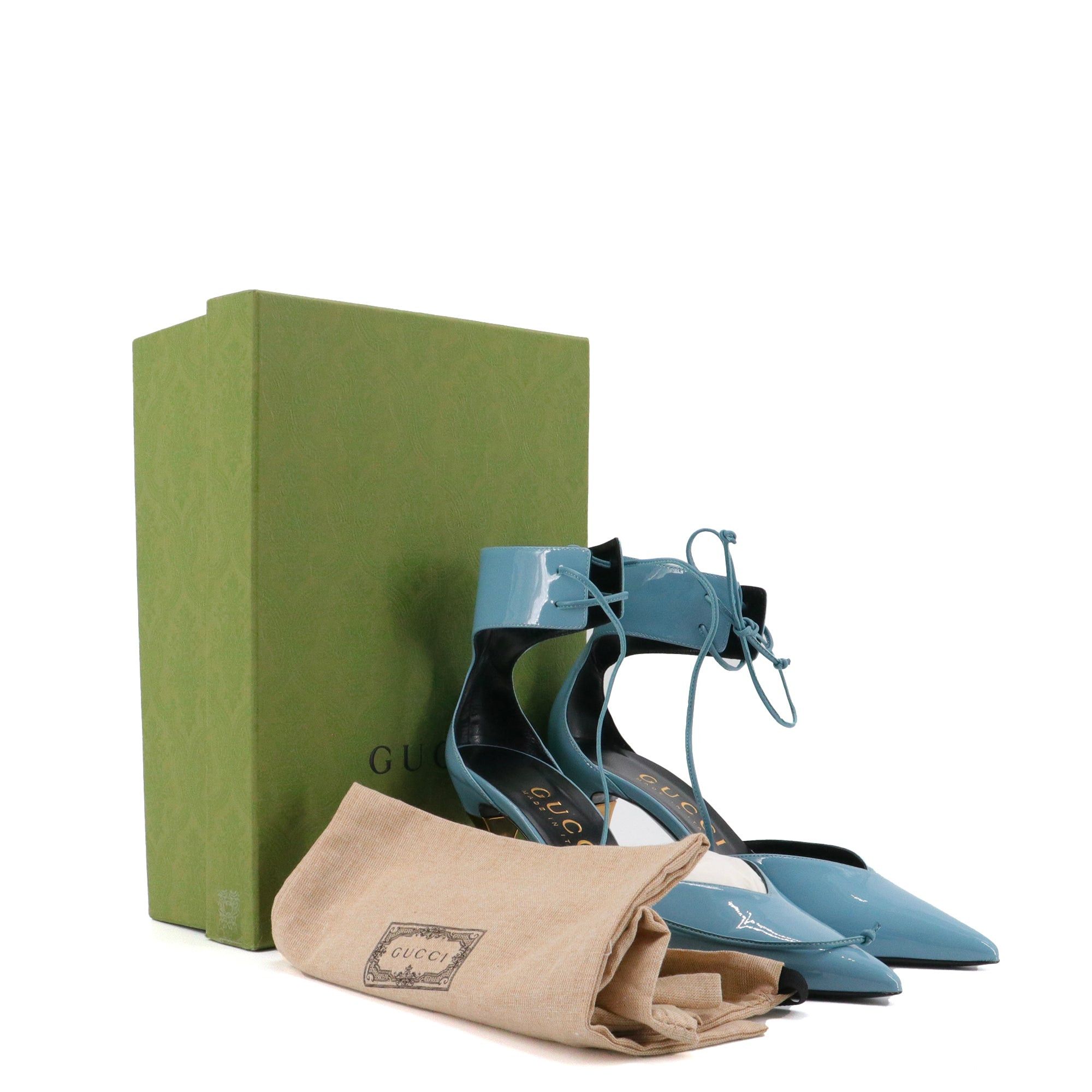 Gucci GUCCI - Gucci blue patent leather heeled pumps (T39.5) Size US 8.5 / IT 38.5 - 6 Thumbnail