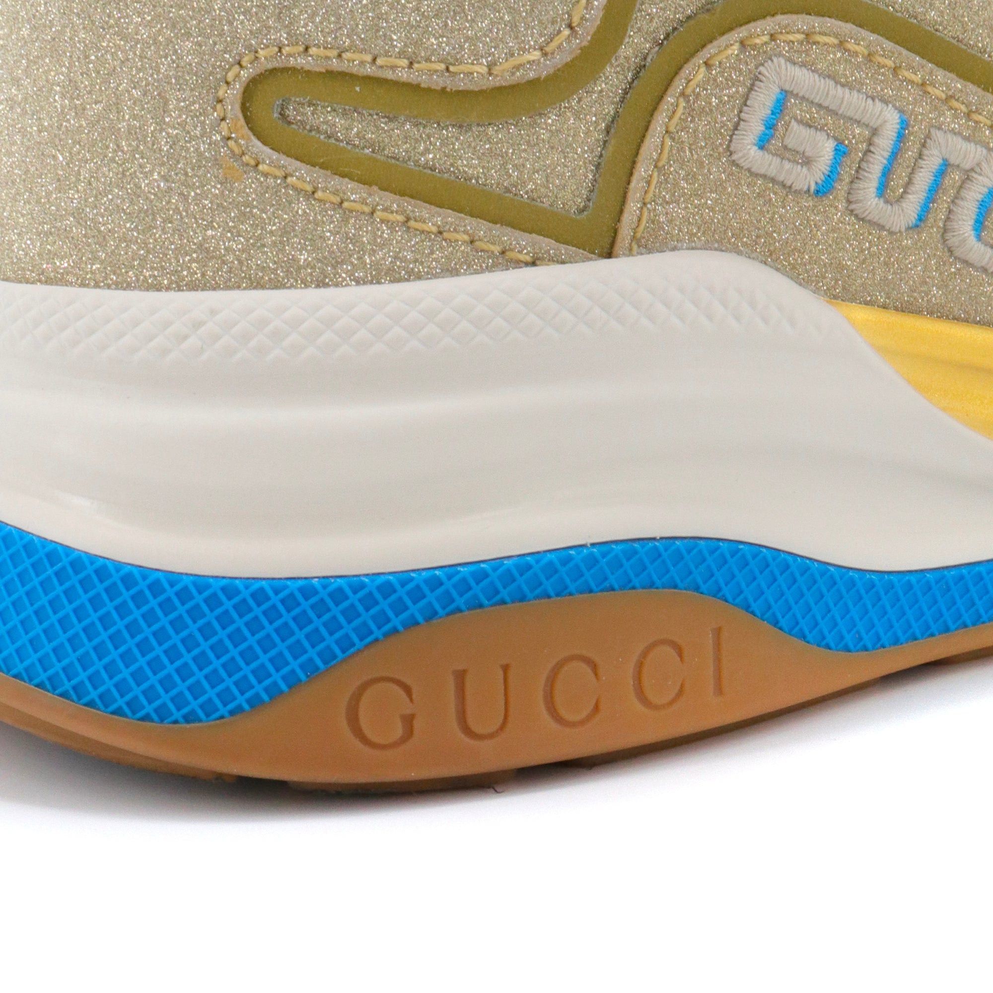 Gucci GUCCI - Gucci Ultrapace sneakers with gold glitter (T36) Size US 5 / IT 35 - 6 Thumbnail