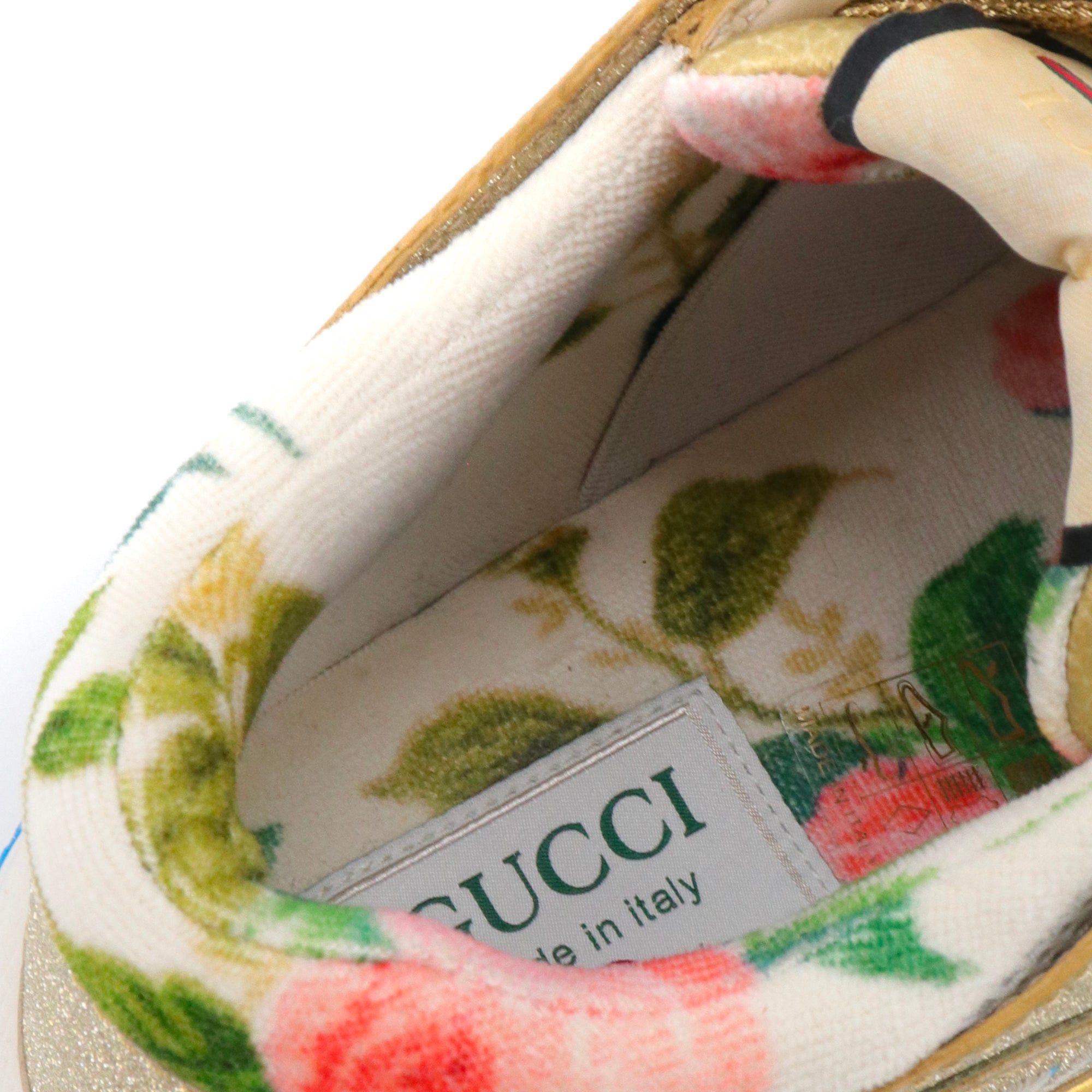 Gucci GUCCI - Gucci Ultrapace sneakers with gold glitter (T36) Size US 5 / IT 35 - 4 Thumbnail
