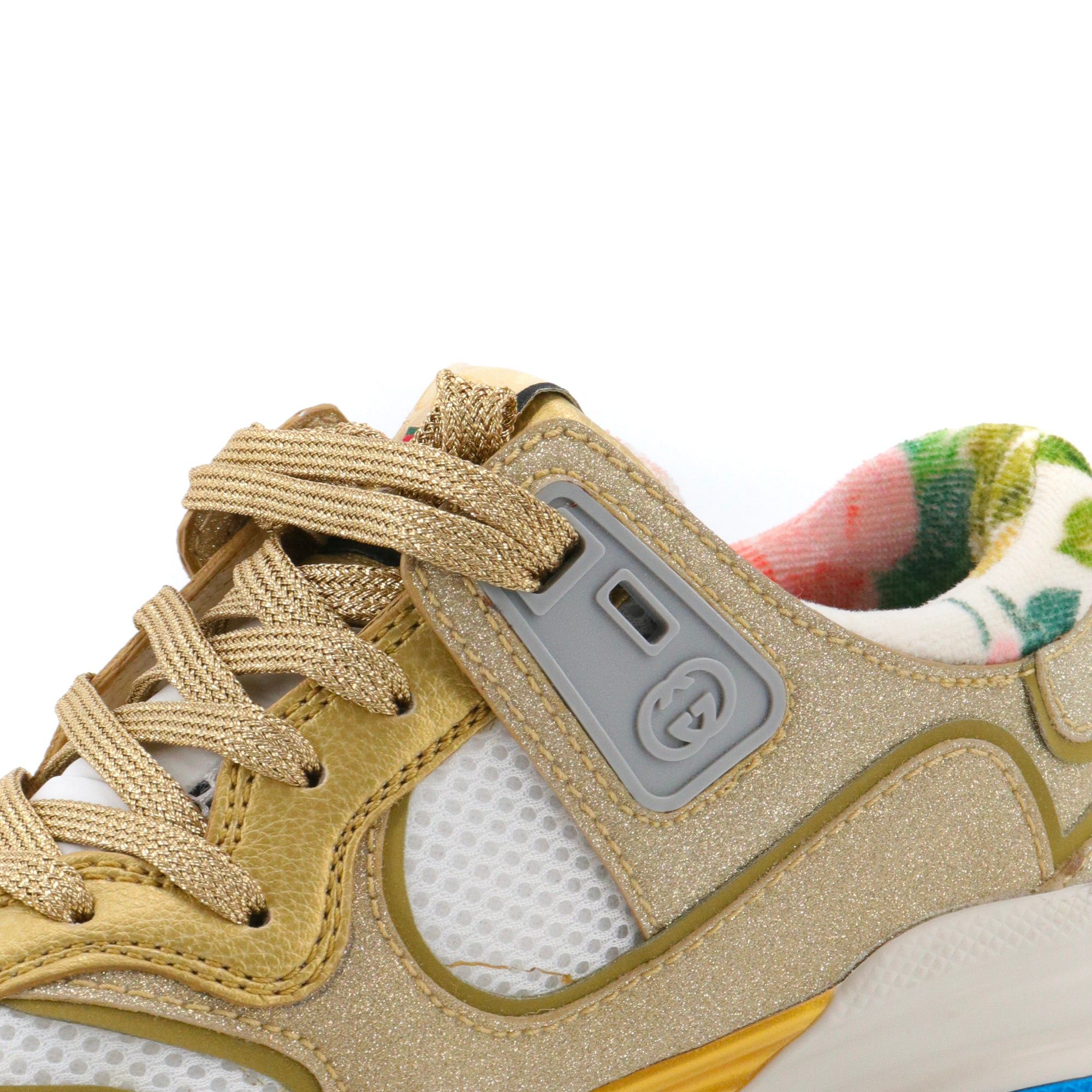 Gucci GUCCI - Gucci Ultrapace sneakers with gold glitter (T36) Size US 5 / IT 35 - 5 Thumbnail