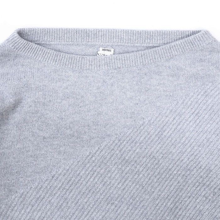 Hermes Hermes Hermes H Logo Charm 100% Cashmere Sweater Natural Material Tops DUTY FREE for USA Size ONE SIZE - 2 Thumbnail