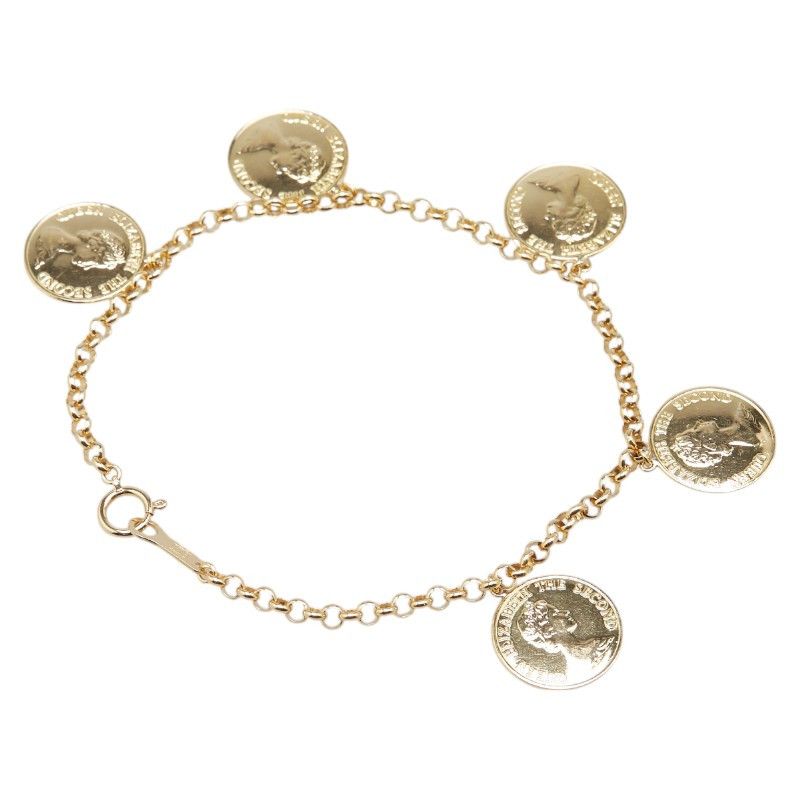 Other LuxUness Elizabeth II Coin Charm Au750 Bracelet Metal Bracelet Size ONE SIZE - 2 Thumbnail