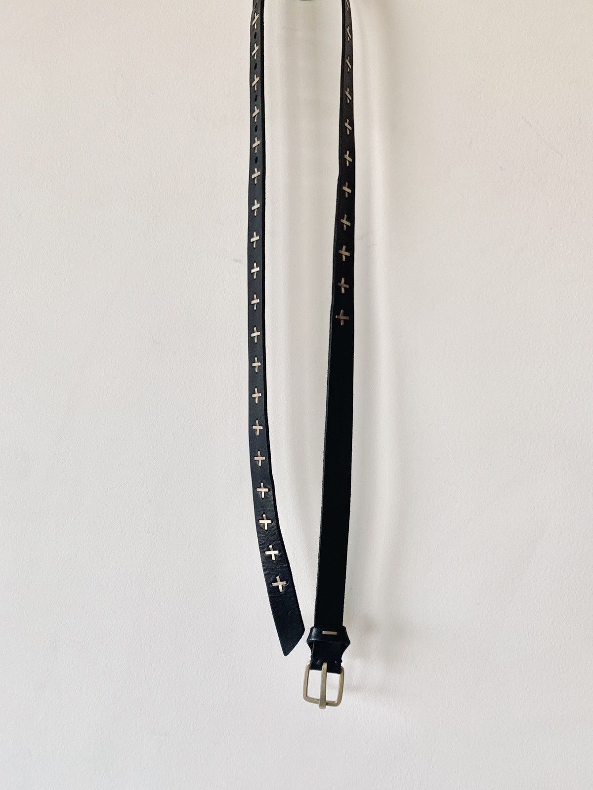Ma+ Black Calf Leather '+' Belt Size ONE SIZE - 3 Thumbnail